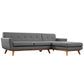 Modway Engage Right-Facing Upholstered Fabric Sectional Sofa FredCo