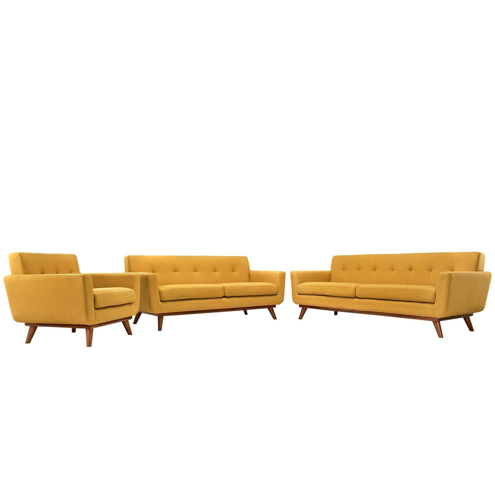 Modway Engage Sofa Loveseat and Armchair Set of 3 FredCo