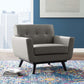 Modway Engage Top-Grain Leather Living Room Lounge Accent Armchair FredCo