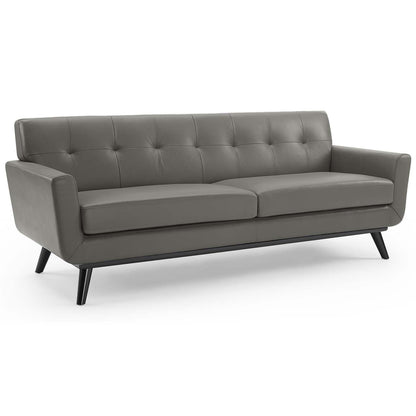 Modway Engage Top-Grain Leather Living Room Lounge Sofa FredCo