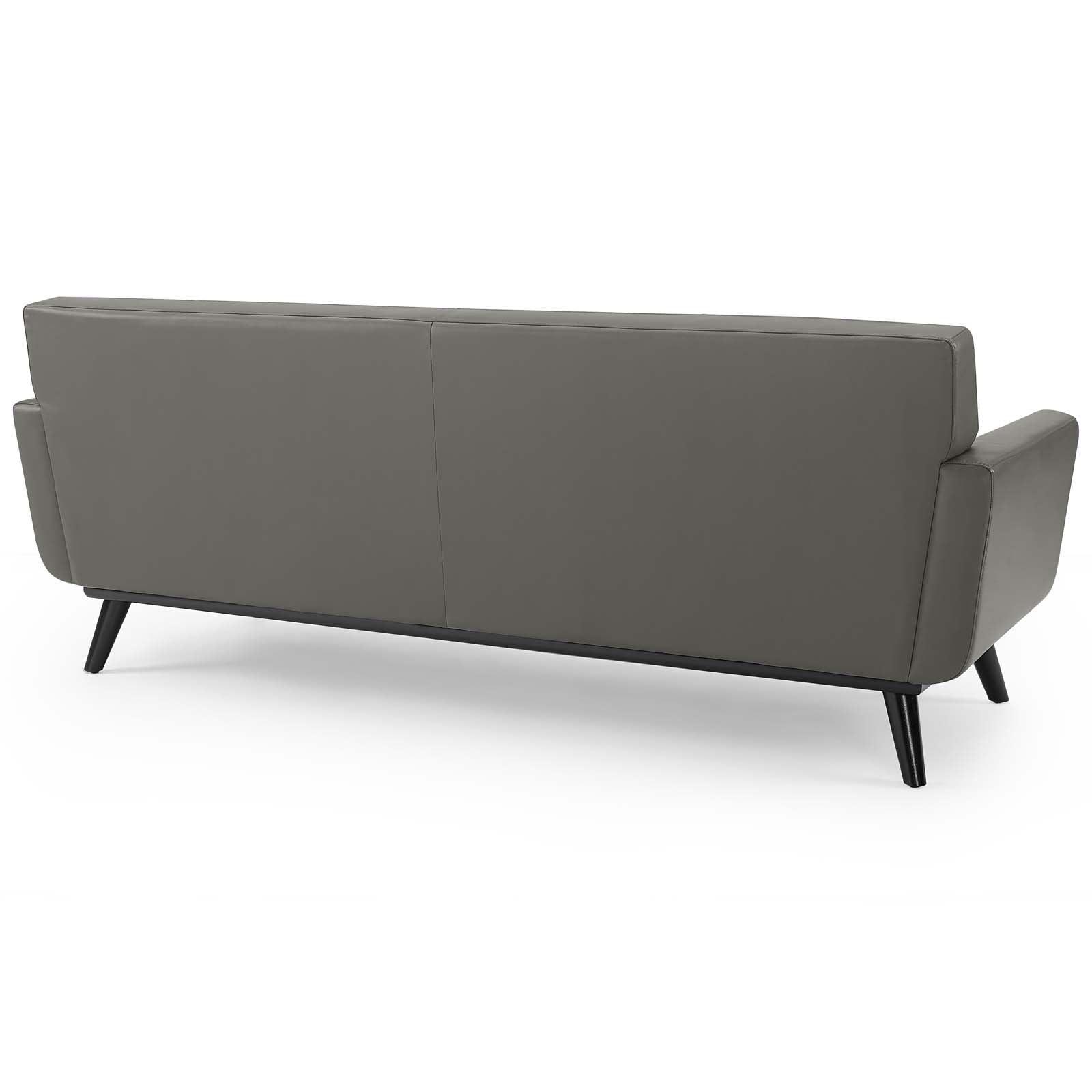 Modway Engage Top-Grain Leather Living Room Lounge Sofa FredCo