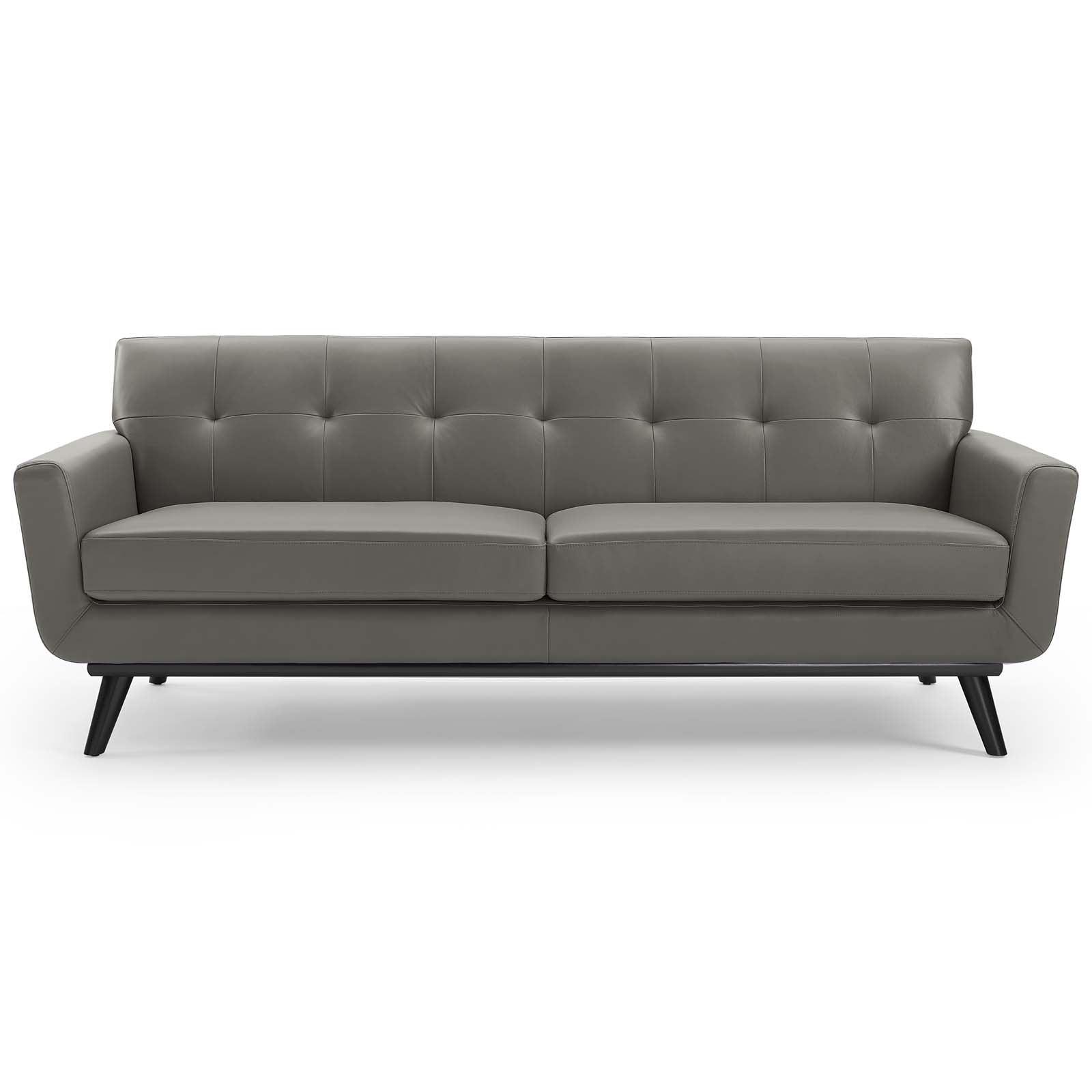 Modway Engage Top-Grain Leather Living Room Lounge Sofa FredCo