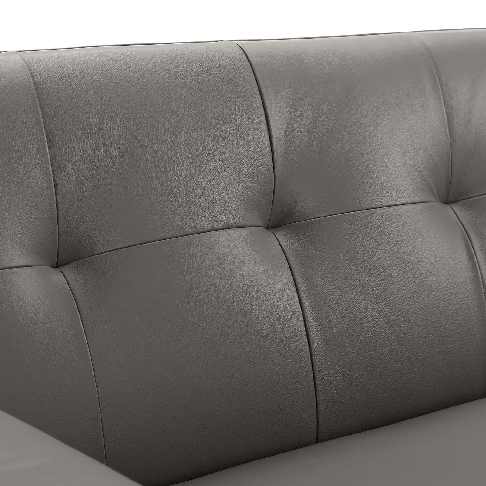 Modway Engage Top-Grain Leather Living Room Lounge Sofa FredCo