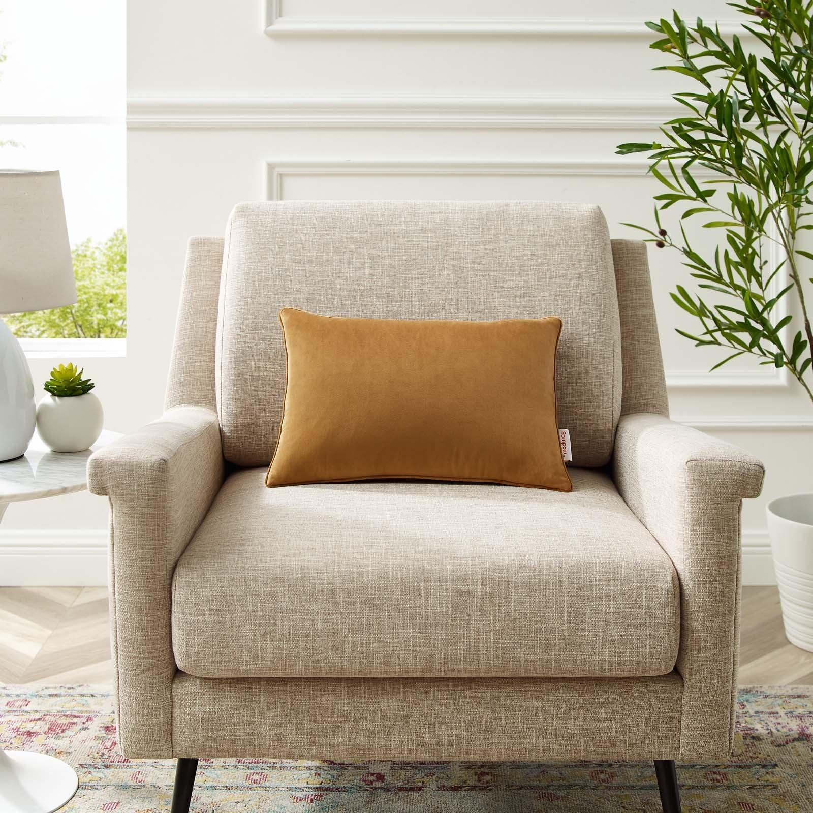Modway Enhance 18" Lumbar Performance Velvet Throw Pillow FredCo