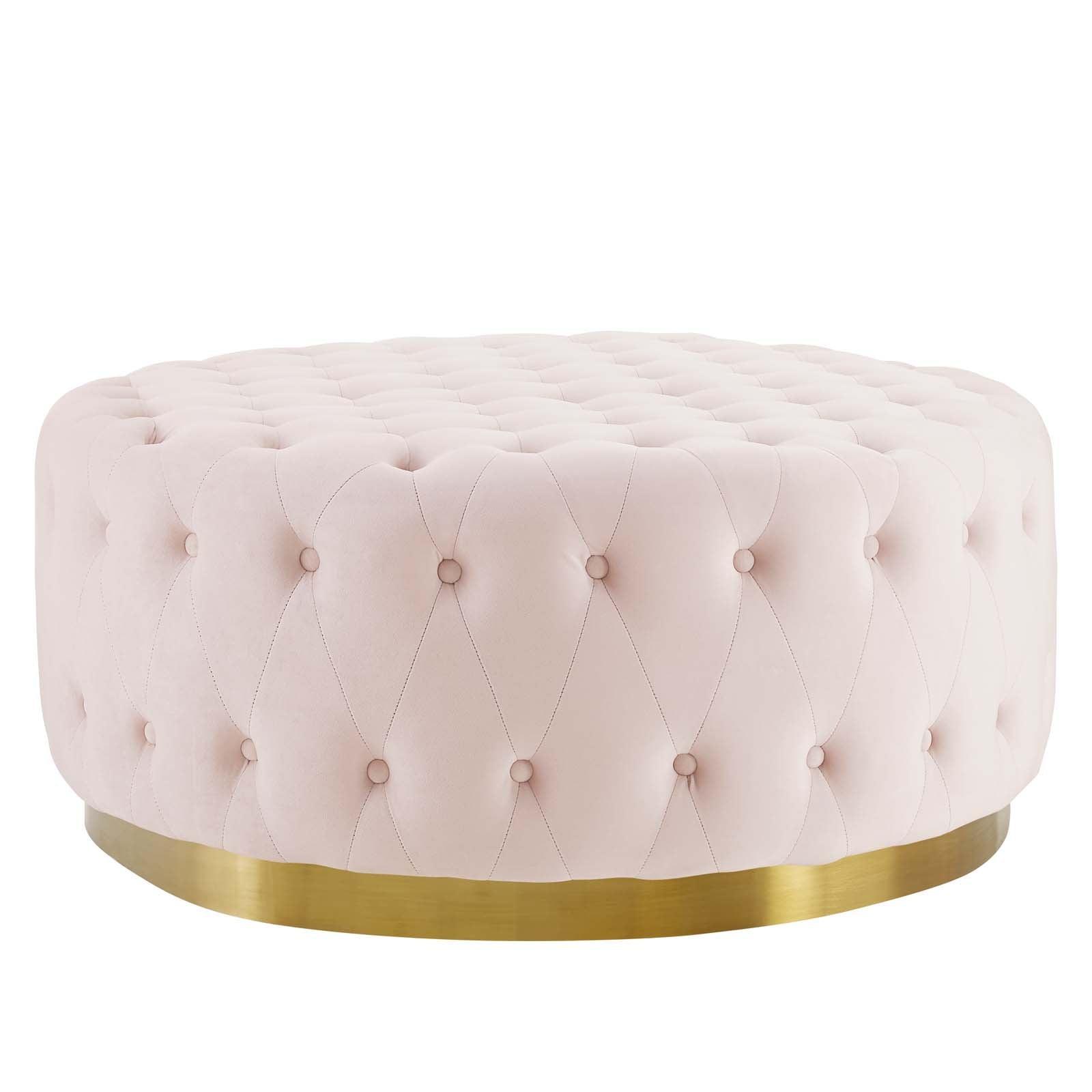 Modway Ensconce Tufted Performance Velvet Round Ottoman FredCo