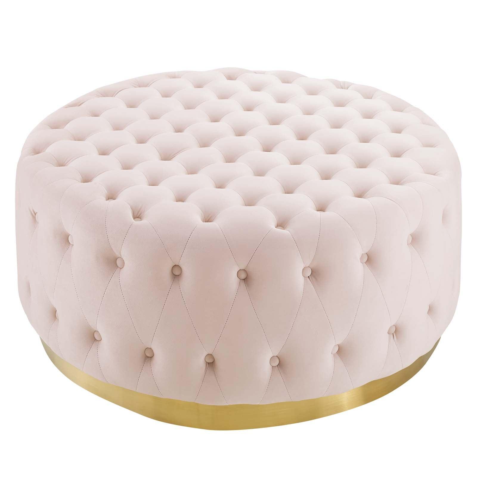 Modway Ensconce Tufted Performance Velvet Round Ottoman FredCo
