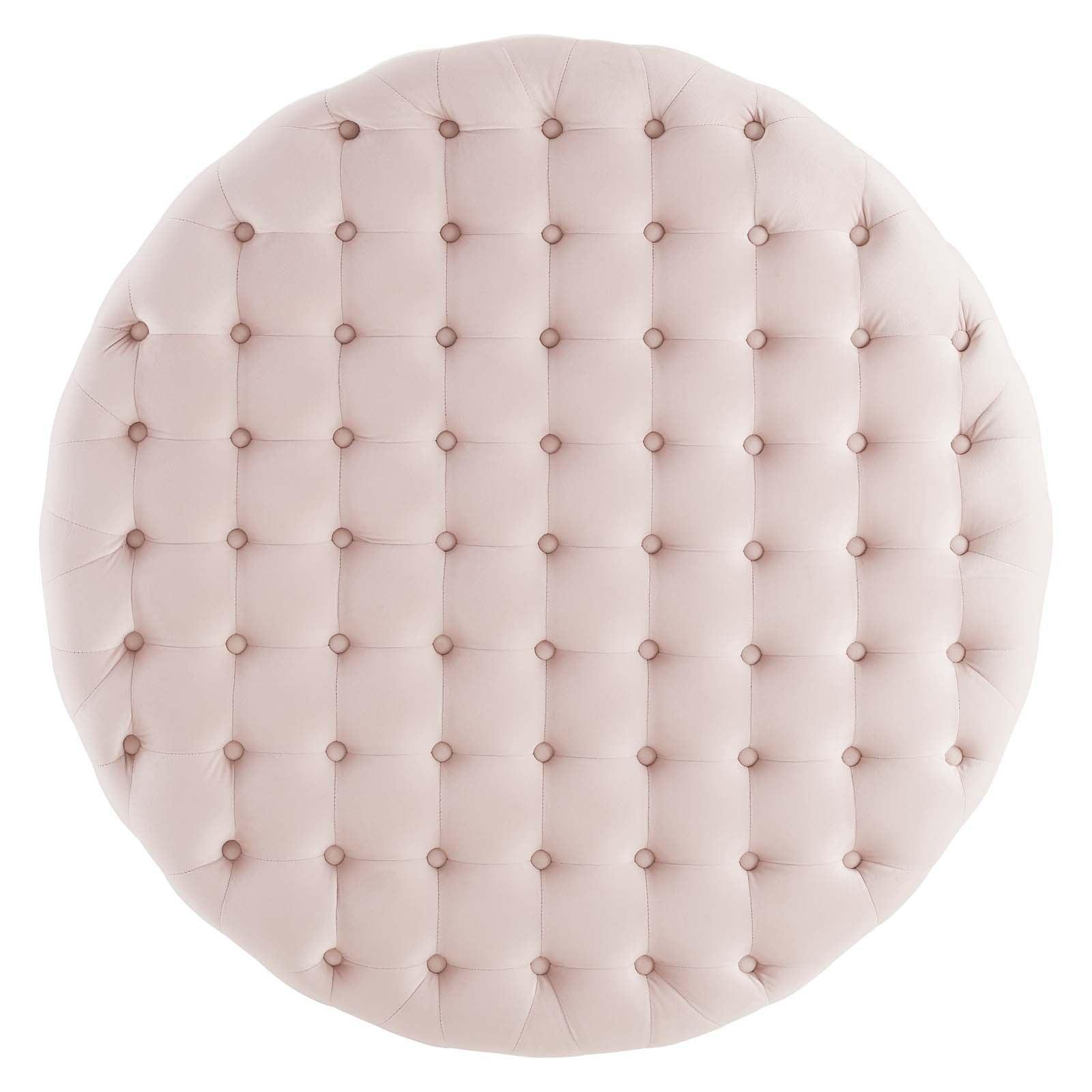 Modway Ensconce Tufted Performance Velvet Round Ottoman FredCo