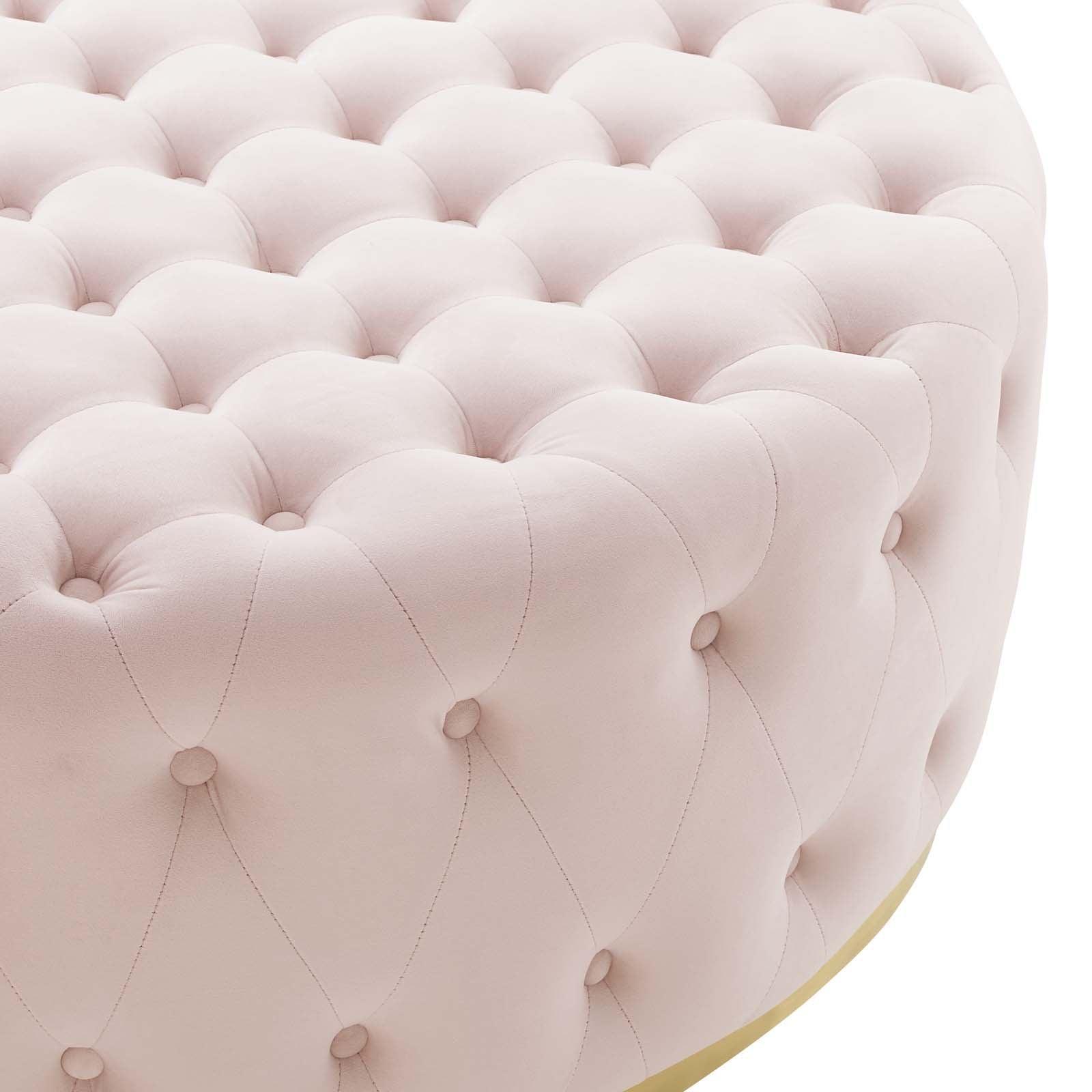 Modway Ensconce Tufted Performance Velvet Round Ottoman FredCo