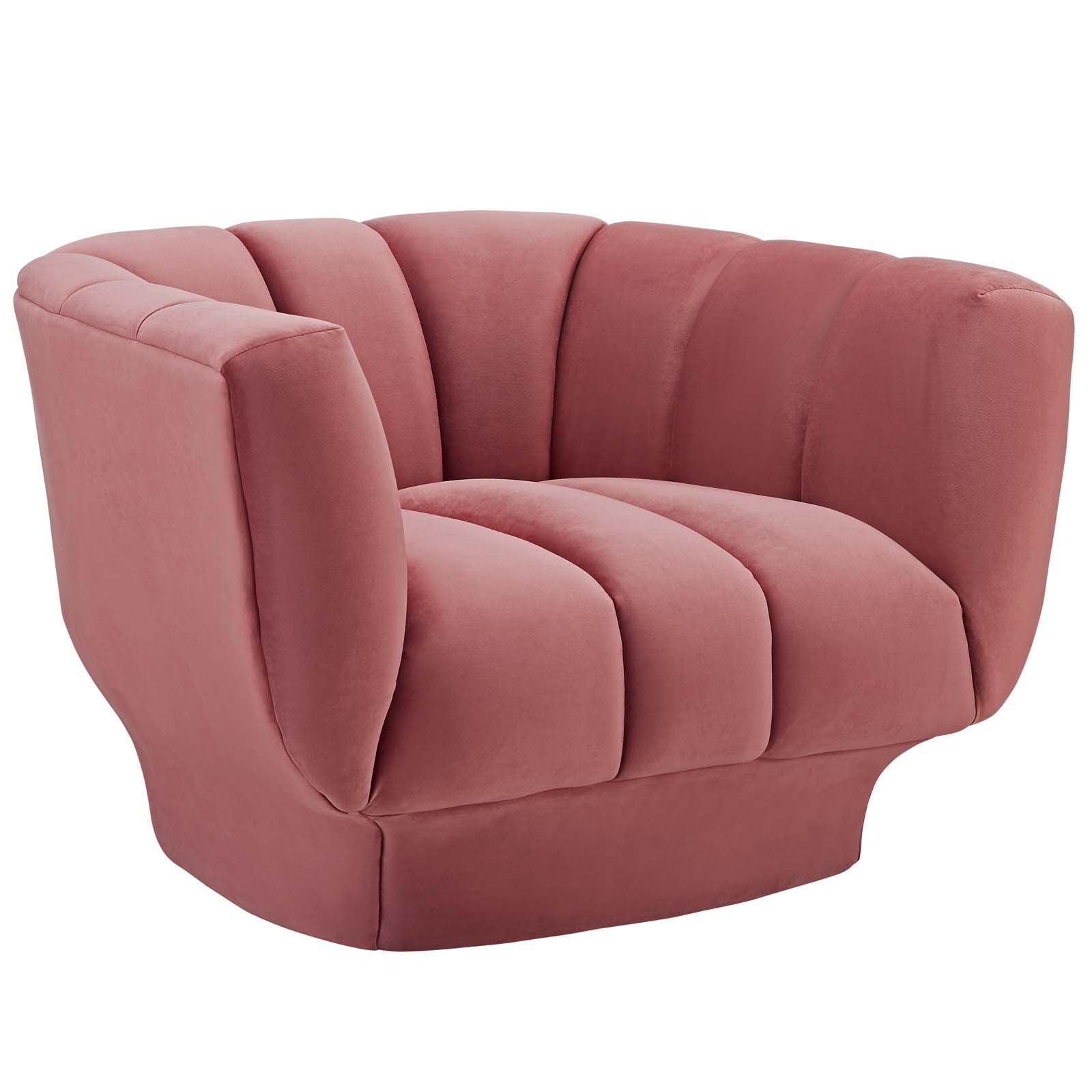 Modway Entertain Vertical Channel Tufted Performance Velvet 3 Piece Set FredCo