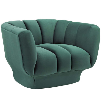 Modway Entertain Vertical Channel Tufted Performance Velvet Armchair FredCo