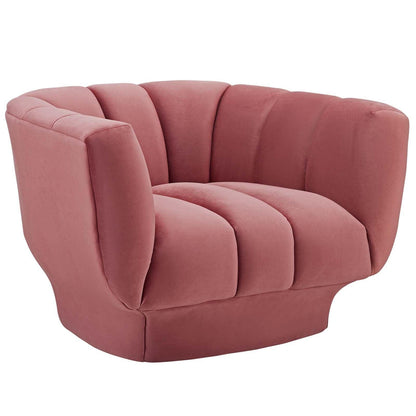 Modway Entertain Vertical Channel Tufted Performance Velvet Armchair FredCo