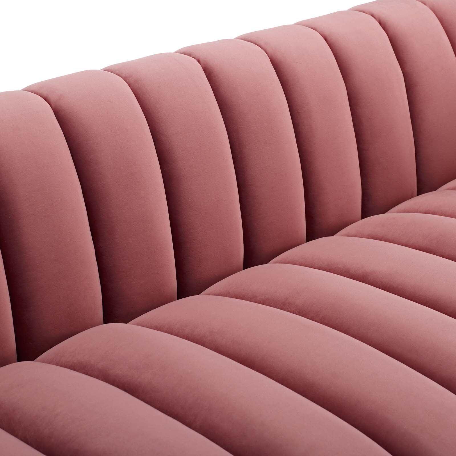 Modway Entertain Vertical Channel Tufted Performance Velvet Sofa FredCo