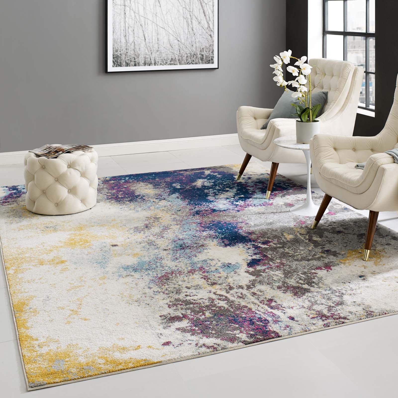 Modway Entourage Adeline Contemporary Modern Abstract Area Rug FredCo