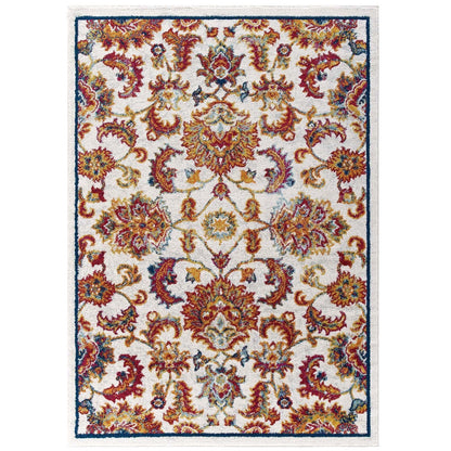 Modway Entourage Azami Distressed Vintage Floral Lattice Area Rug FredCo