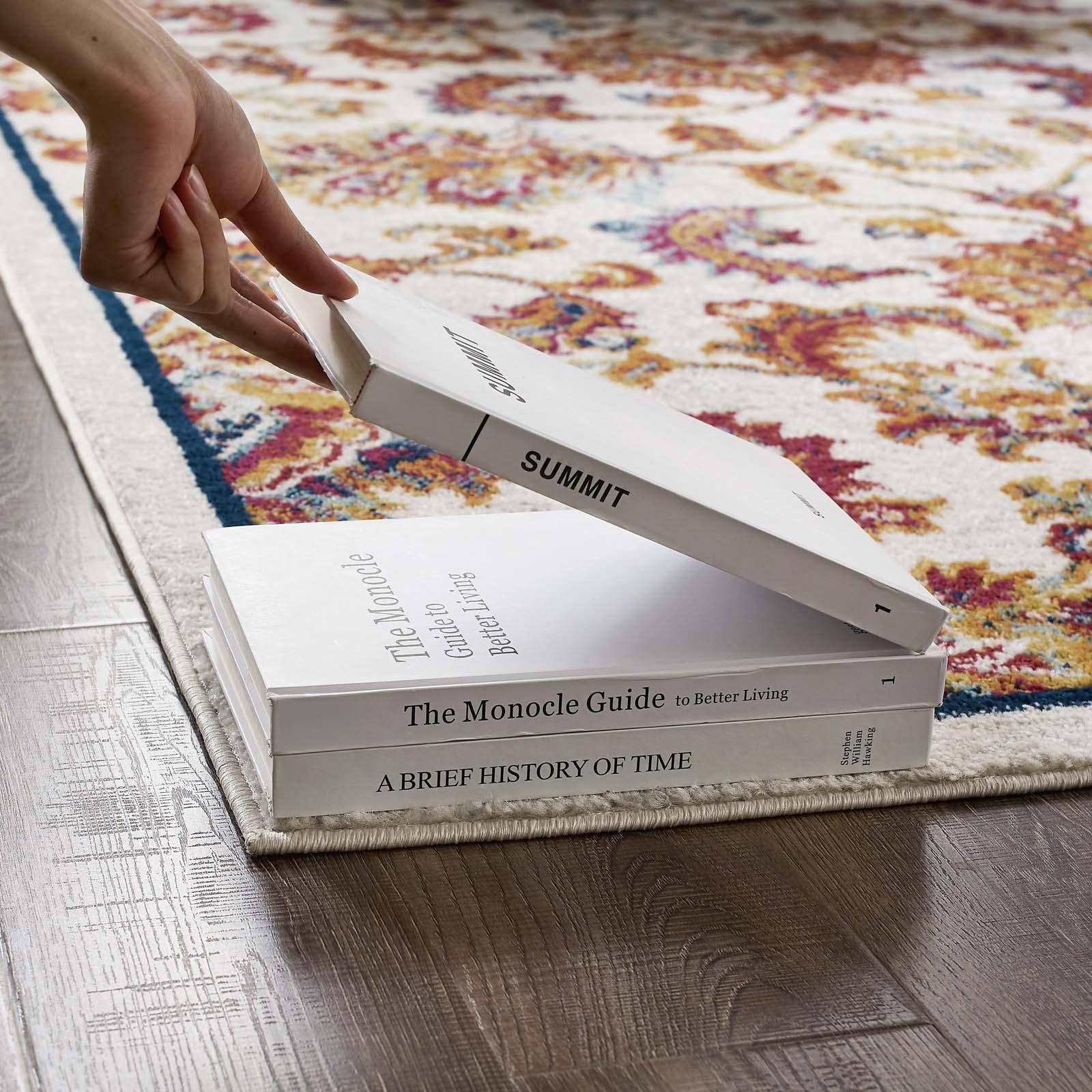 Modway Entourage Azami Distressed Vintage Floral Lattice Area Rug FredCo