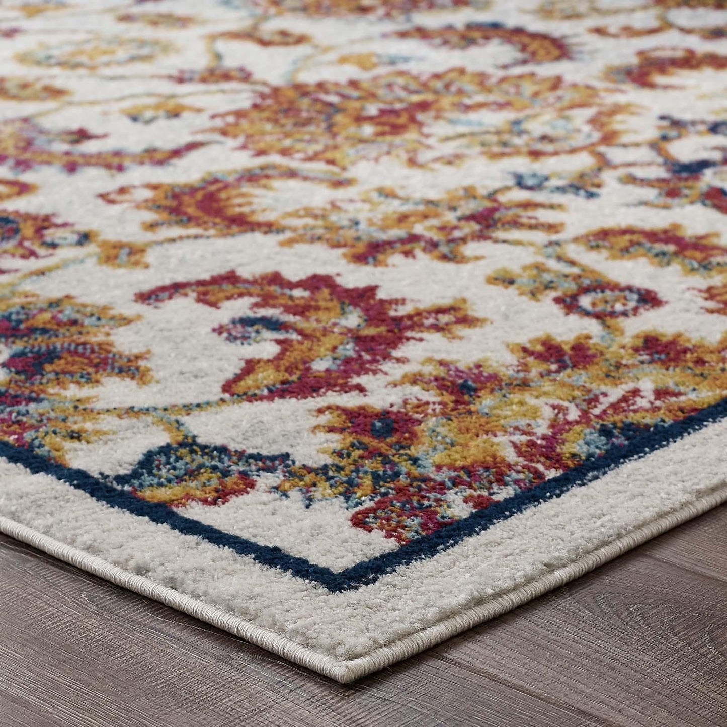 Modway Entourage Azami Distressed Vintage Floral Lattice Area Rug FredCo