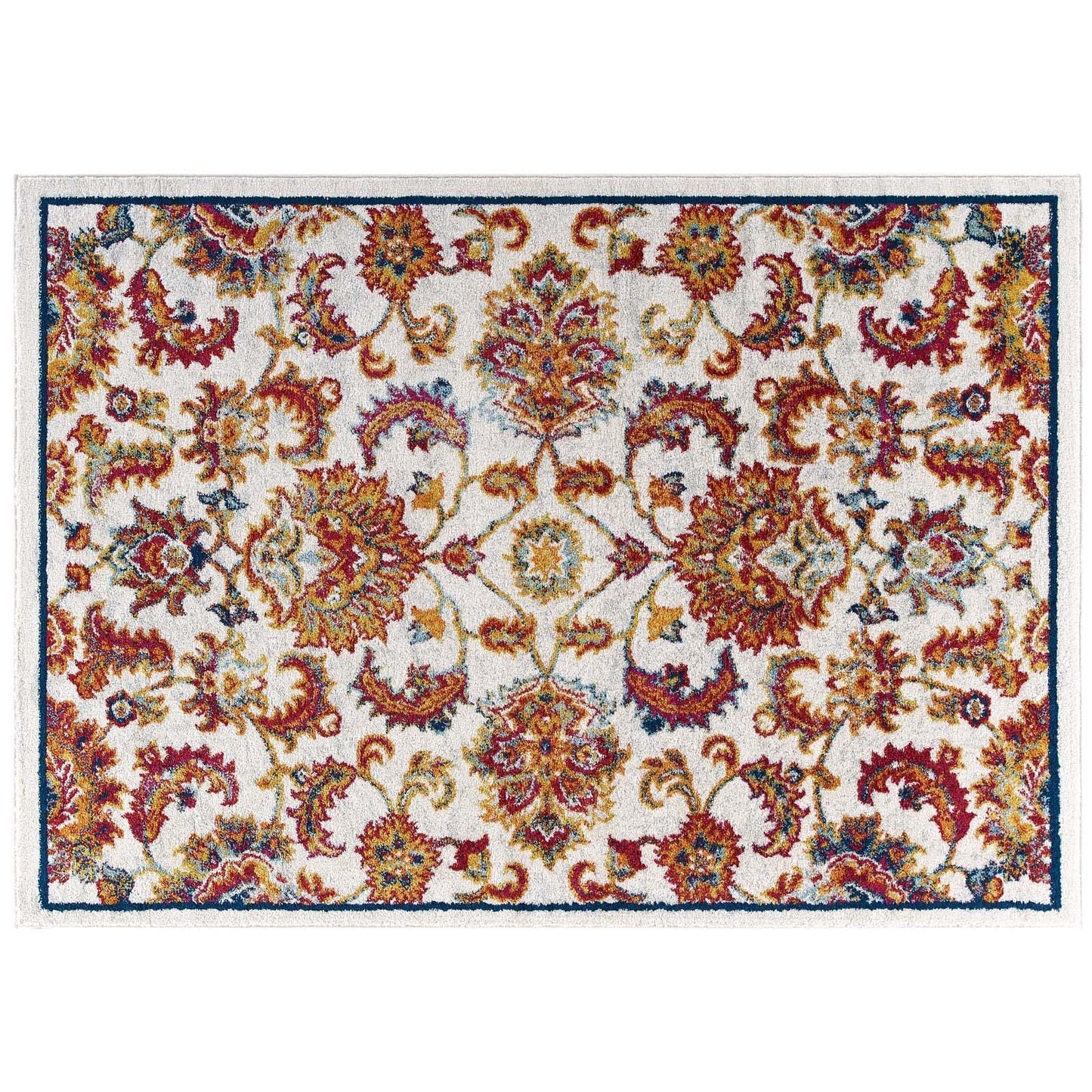Modway Entourage Azami Distressed Vintage Floral Lattice Area Rug FredCo