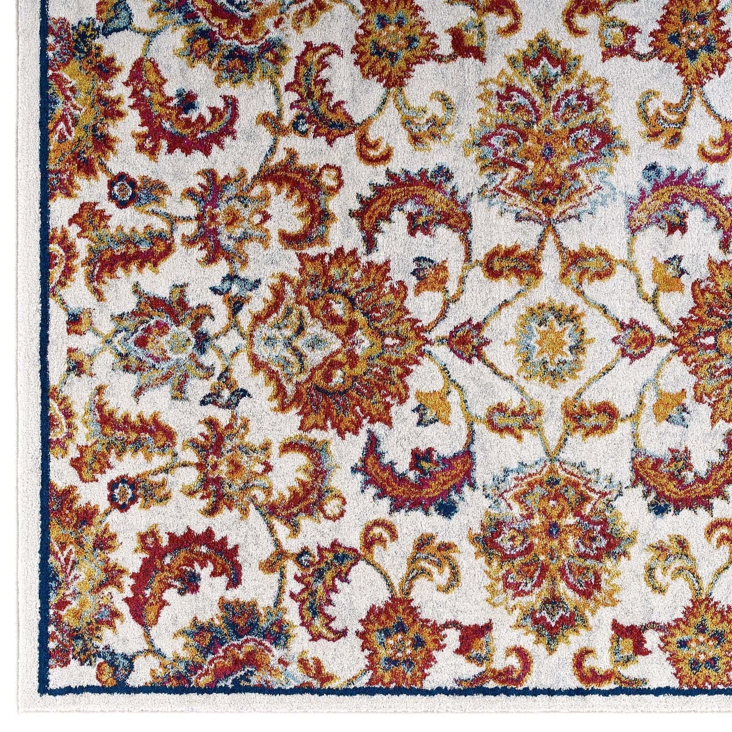 Modway Entourage Azami Distressed Vintage Floral Lattice Area Rug FredCo