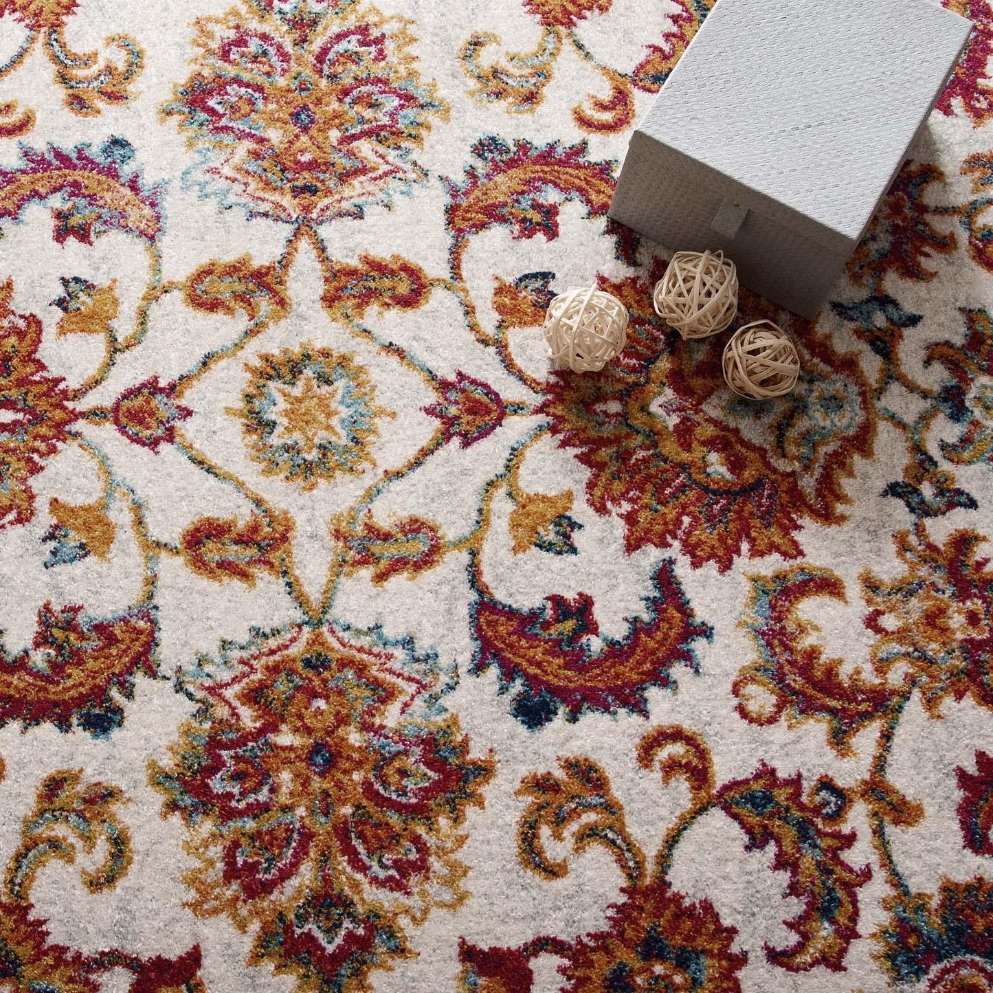 Modway Entourage Azami Distressed Vintage Floral Lattice Area Rug FredCo