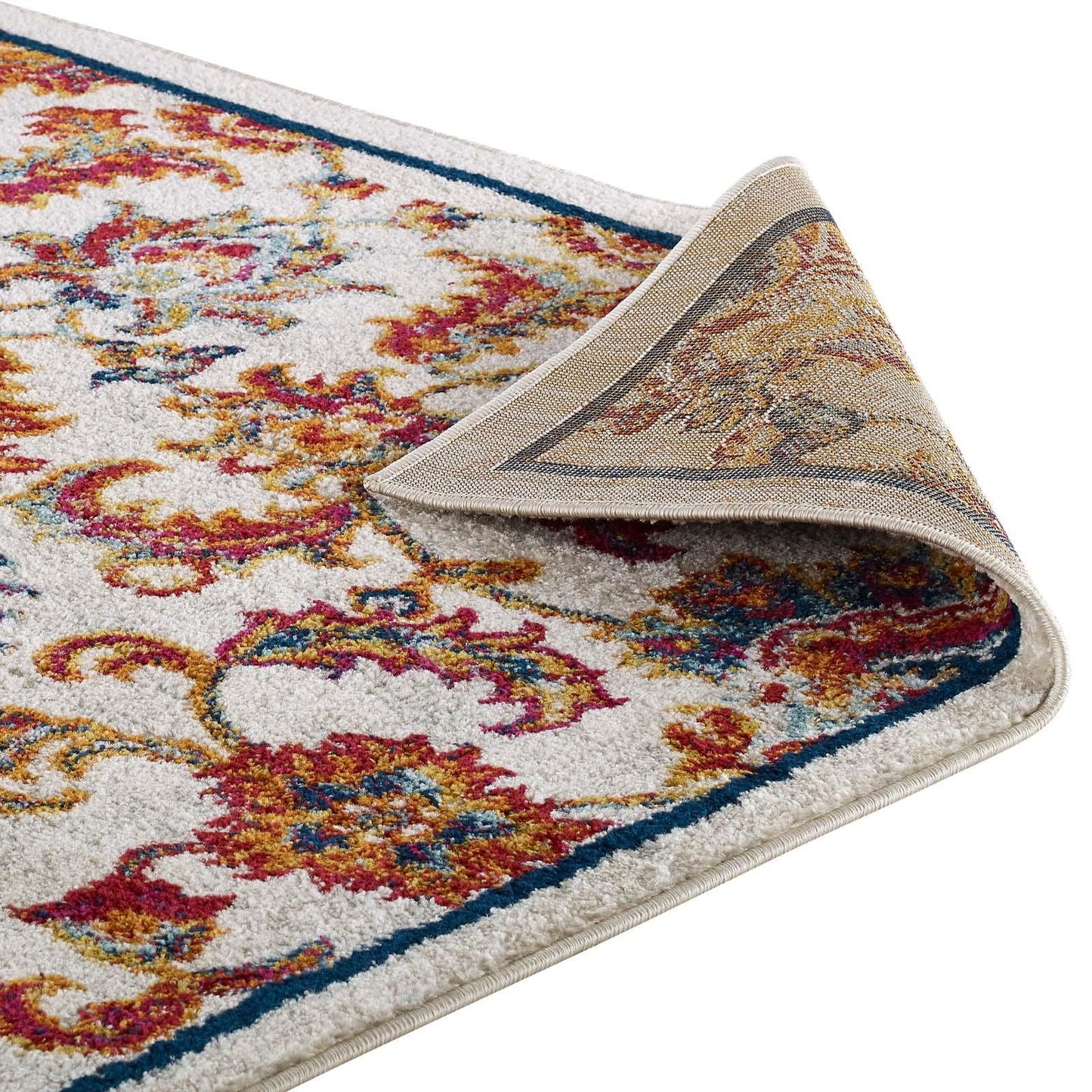 Modway Entourage Azami Distressed Vintage Floral Lattice Area Rug FredCo