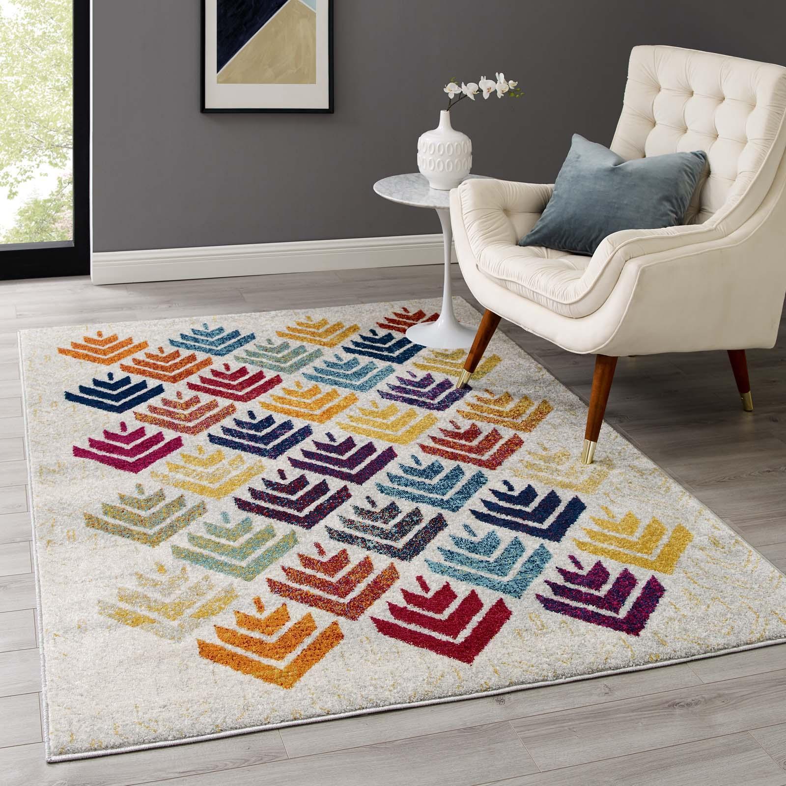 Modway Entourage Florin Abstract Floral Area Rug FredCo