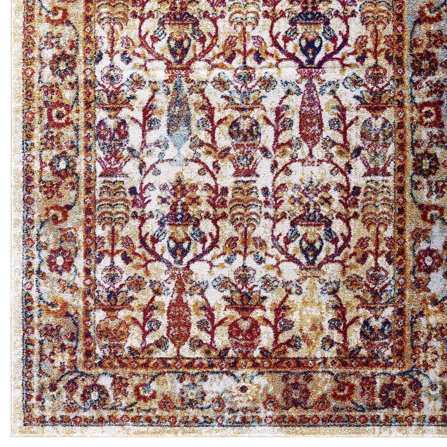 Modway Entourage Jessa Distressed Vintage Floral Lattice Area Rug FredCo
