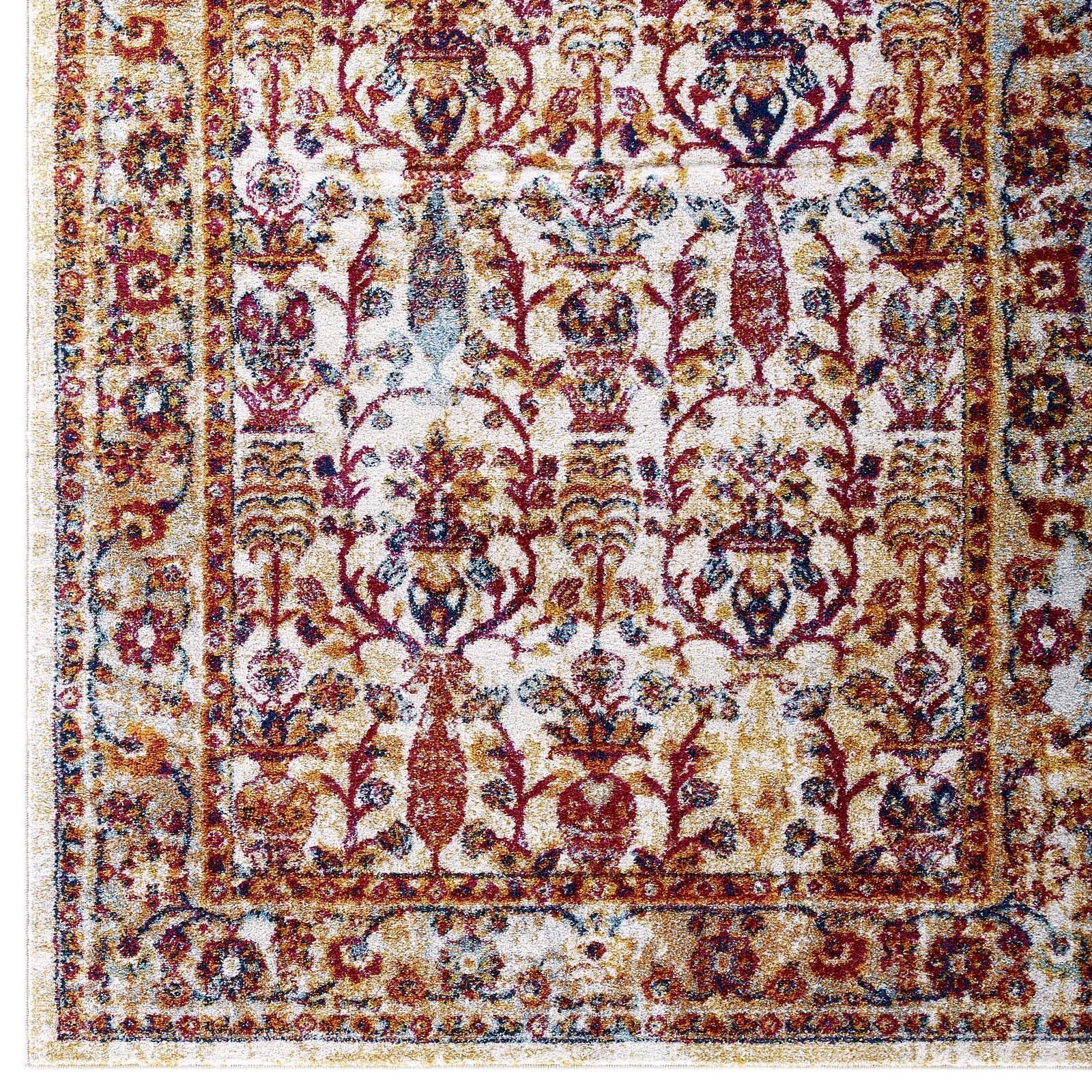Modway Entourage Jessa Distressed Vintage Floral Lattice Area Rug FredCo
