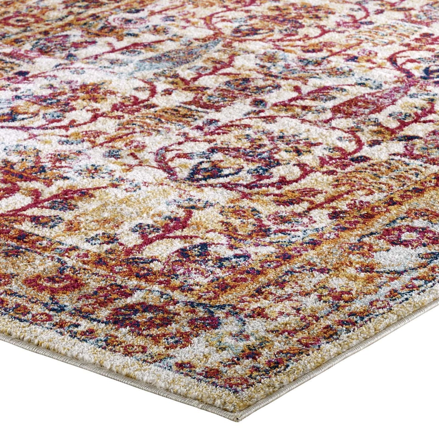 Modway Entourage Jessa Distressed Vintage Floral Lattice Area Rug FredCo