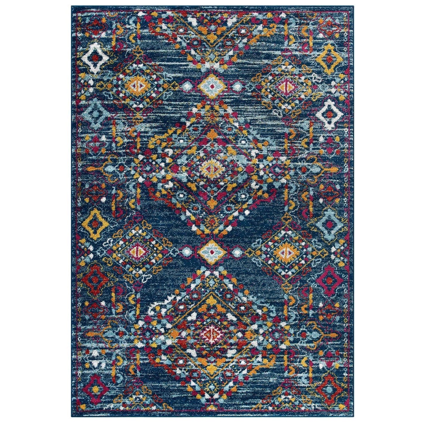 Modway Entourage Khalida Distressed Floral Lattice Area Rug FredCo