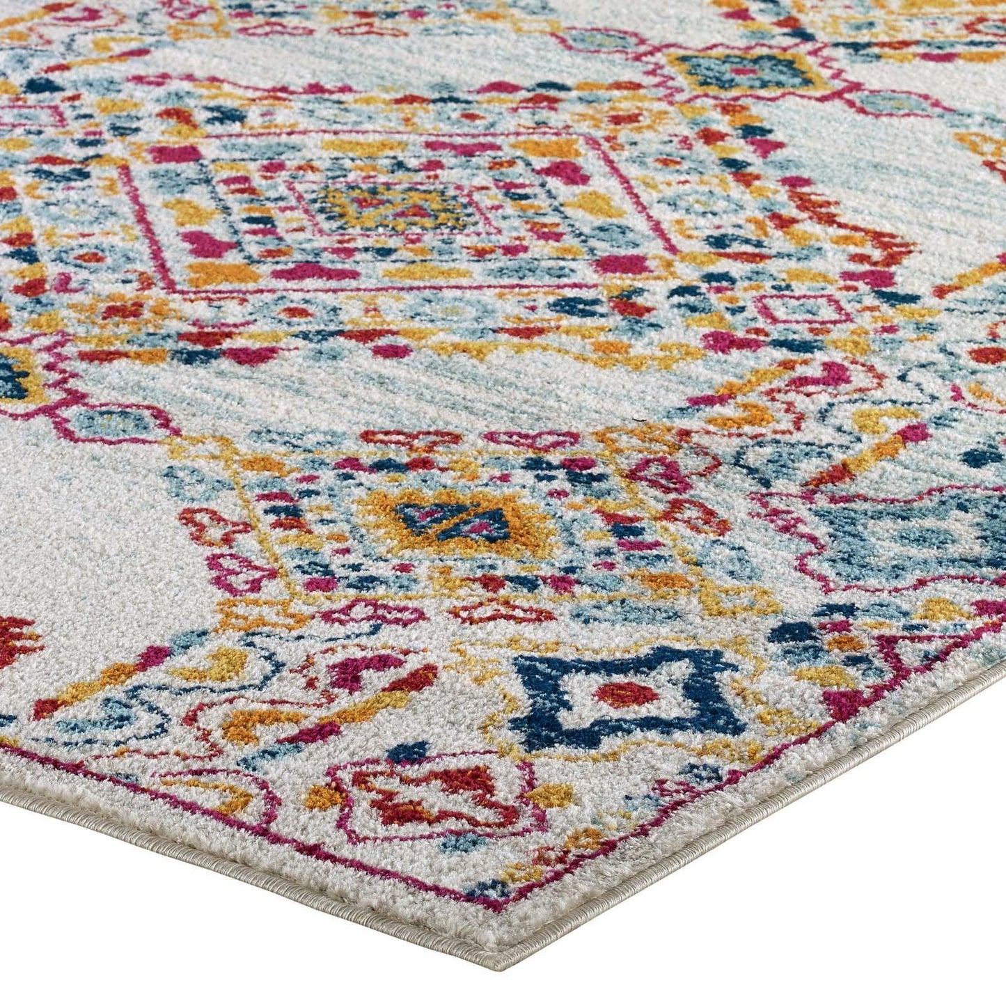 Modway Entourage Khalida Distressed Vintage Floral Lattice Area Rug FredCo
