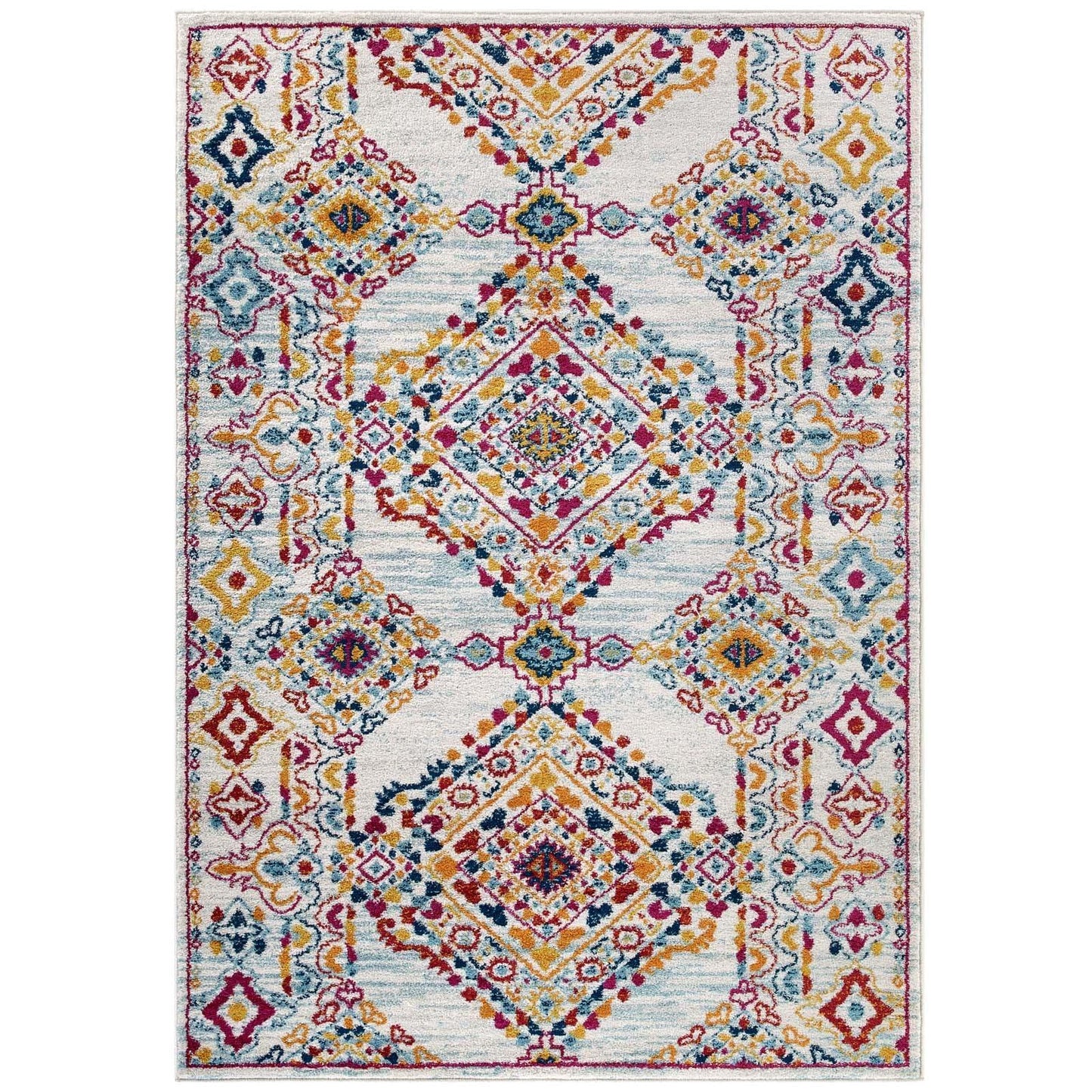 Modway Entourage Khalida Distressed Vintage Floral Lattice Area Rug FredCo