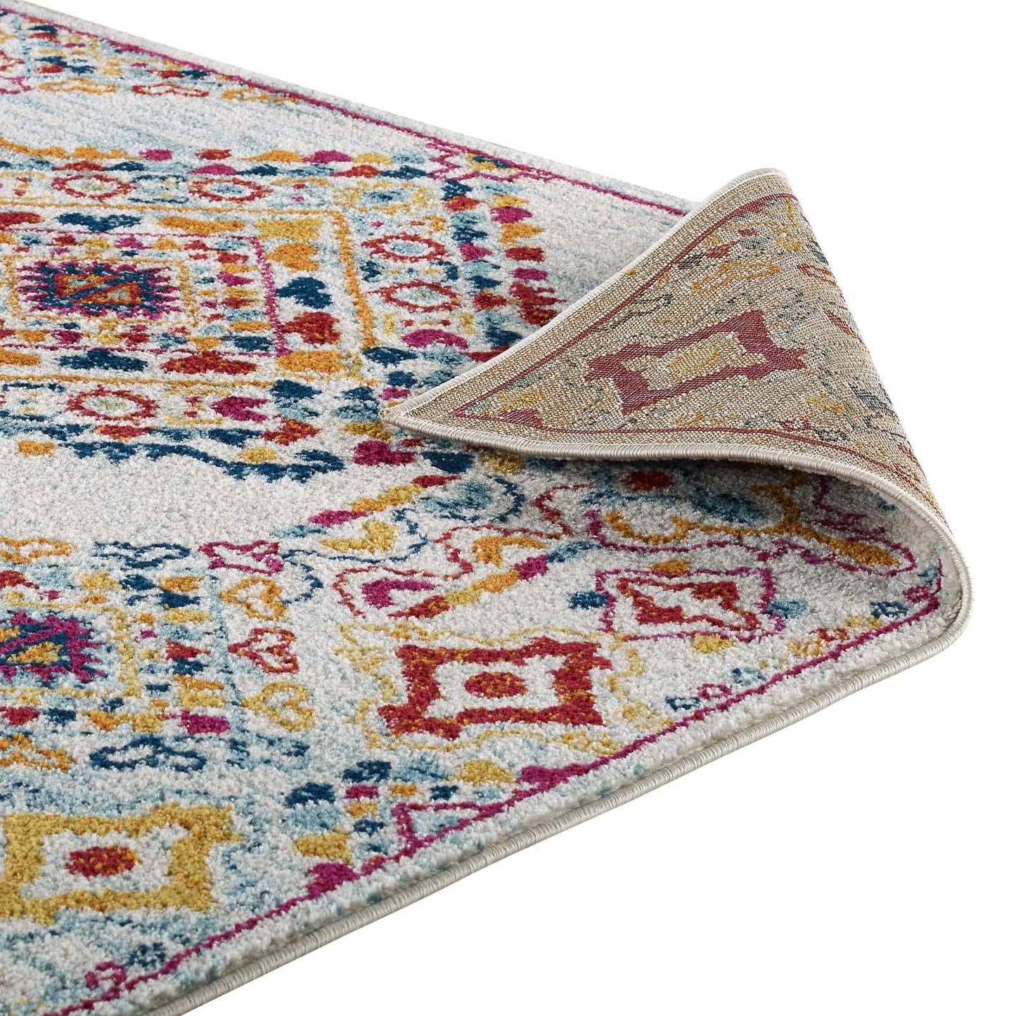 Modway Entourage Khalida Distressed Vintage Floral Lattice Area Rug FredCo