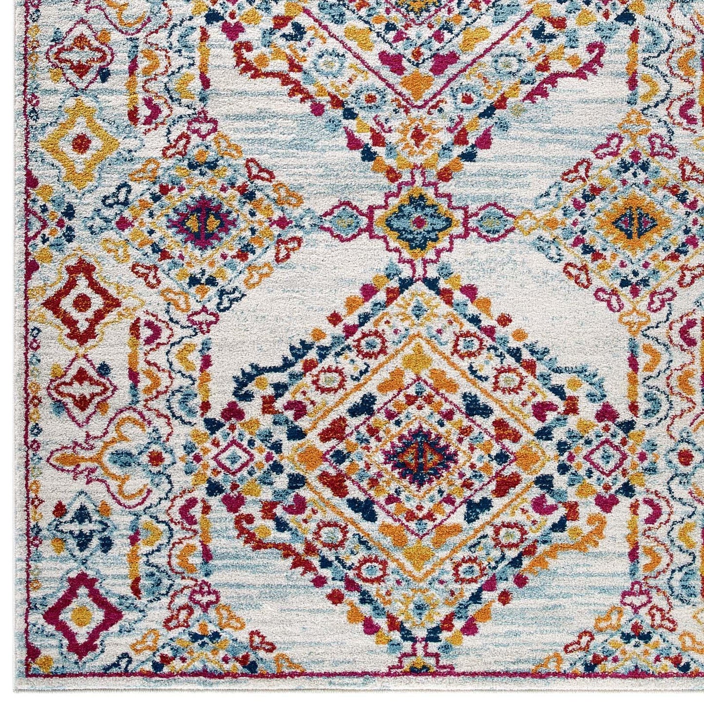 Modway Entourage Khalida Distressed Vintage Floral Lattice Area Rug FredCo