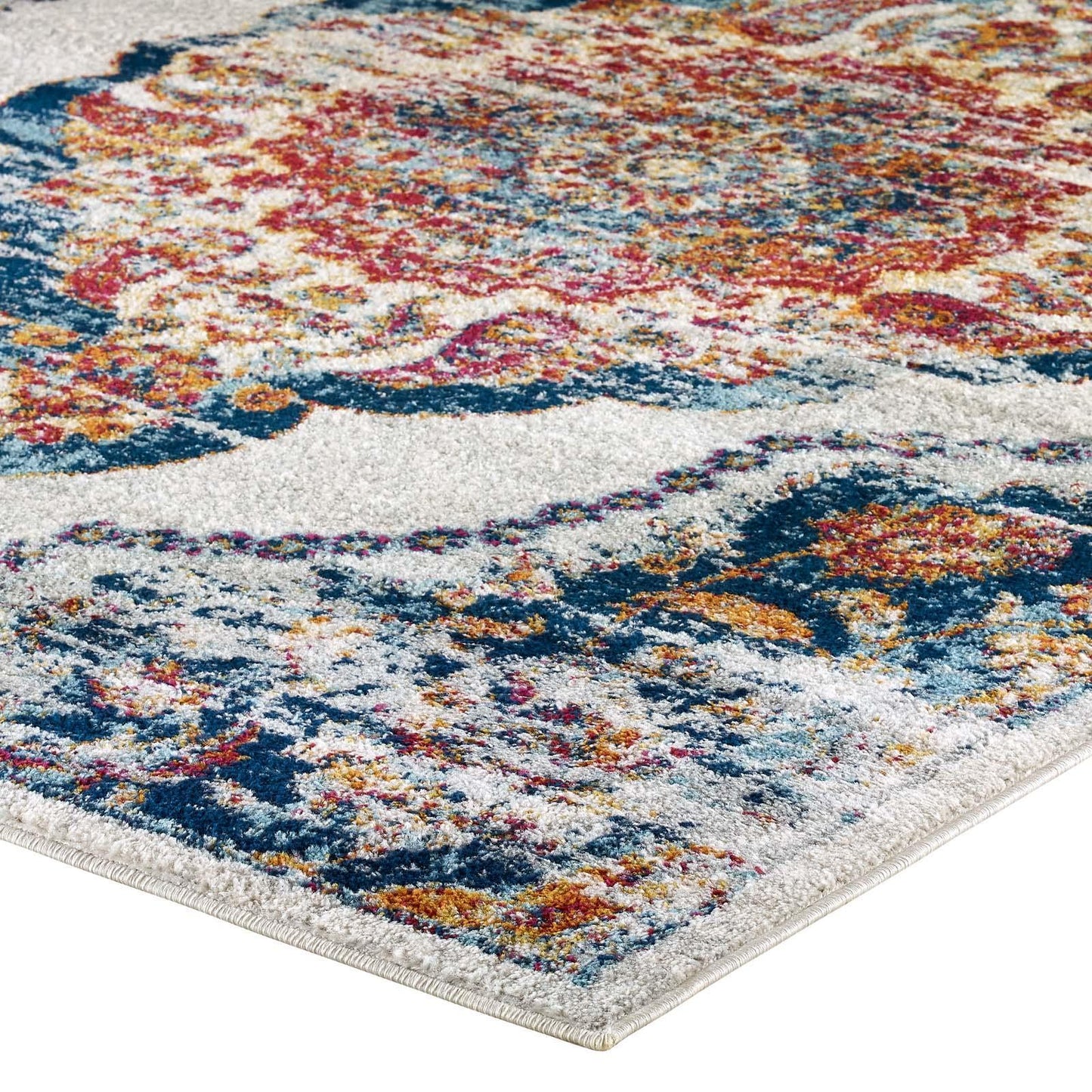 Modway Entourage Malia Distressed Vintage Floral Persian Medallion Area Rug FredCo