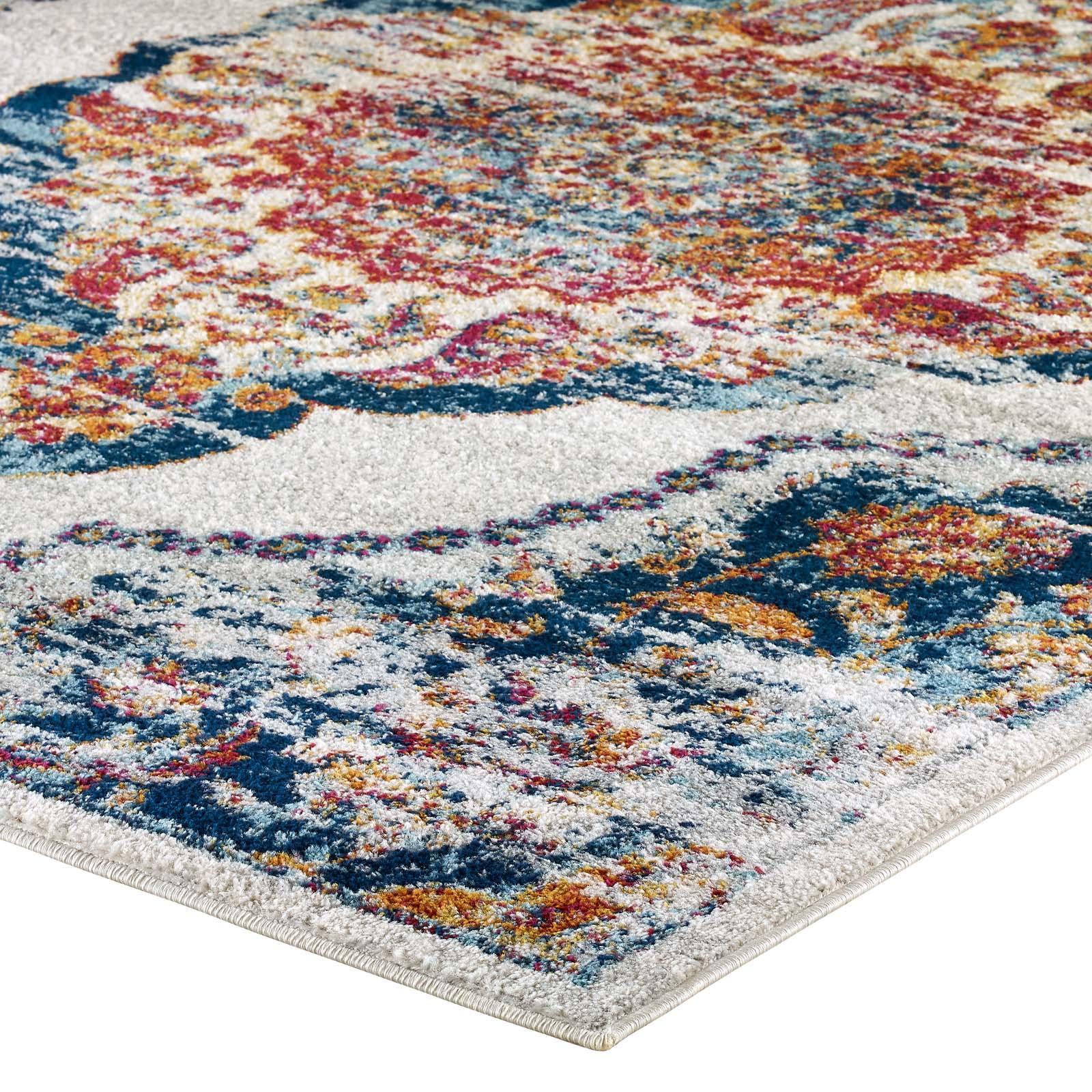 Modway Entourage Malia Distressed Vintage Floral Persian Medallion Area Rug FredCo