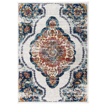 Modway Entourage Malia Distressed Vintage Floral Persian Medallion Area Rug FredCo