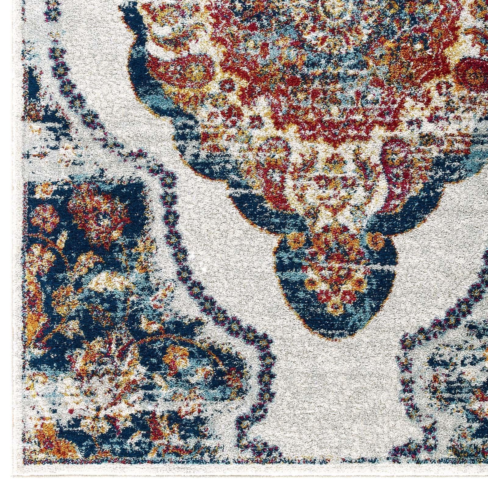 Modway Entourage Malia Distressed Vintage Floral Persian Medallion Area Rug FredCo