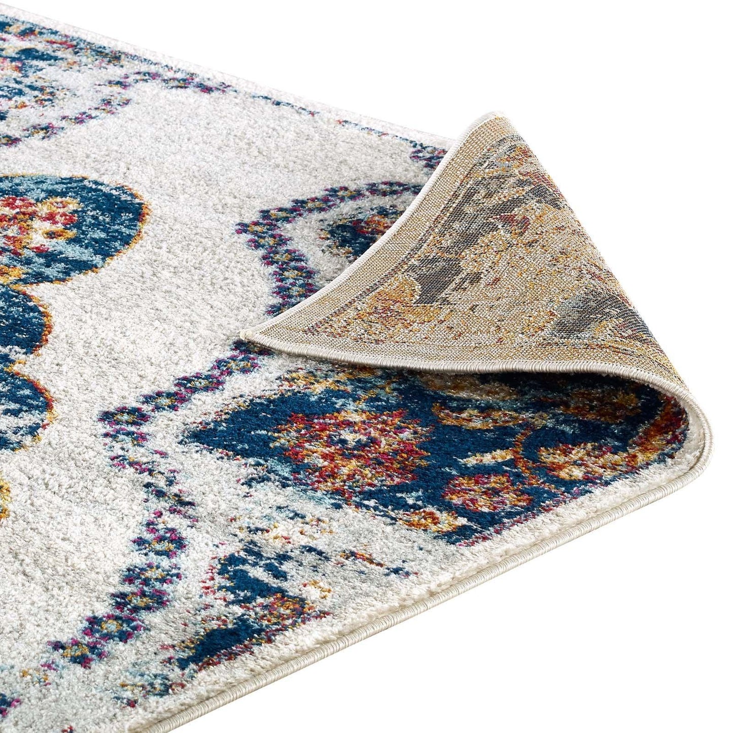 Modway Entourage Malia Distressed Vintage Floral Persian Medallion Area Rug FredCo