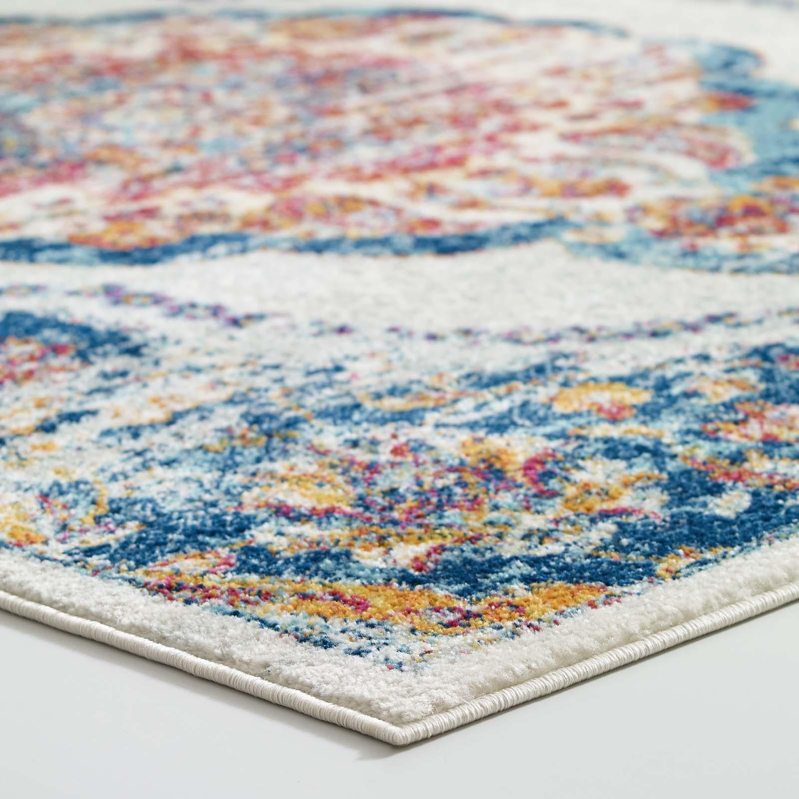 Modway Entourage Malia Distressed Vintage Floral Persian Medallion Area Rug FredCo