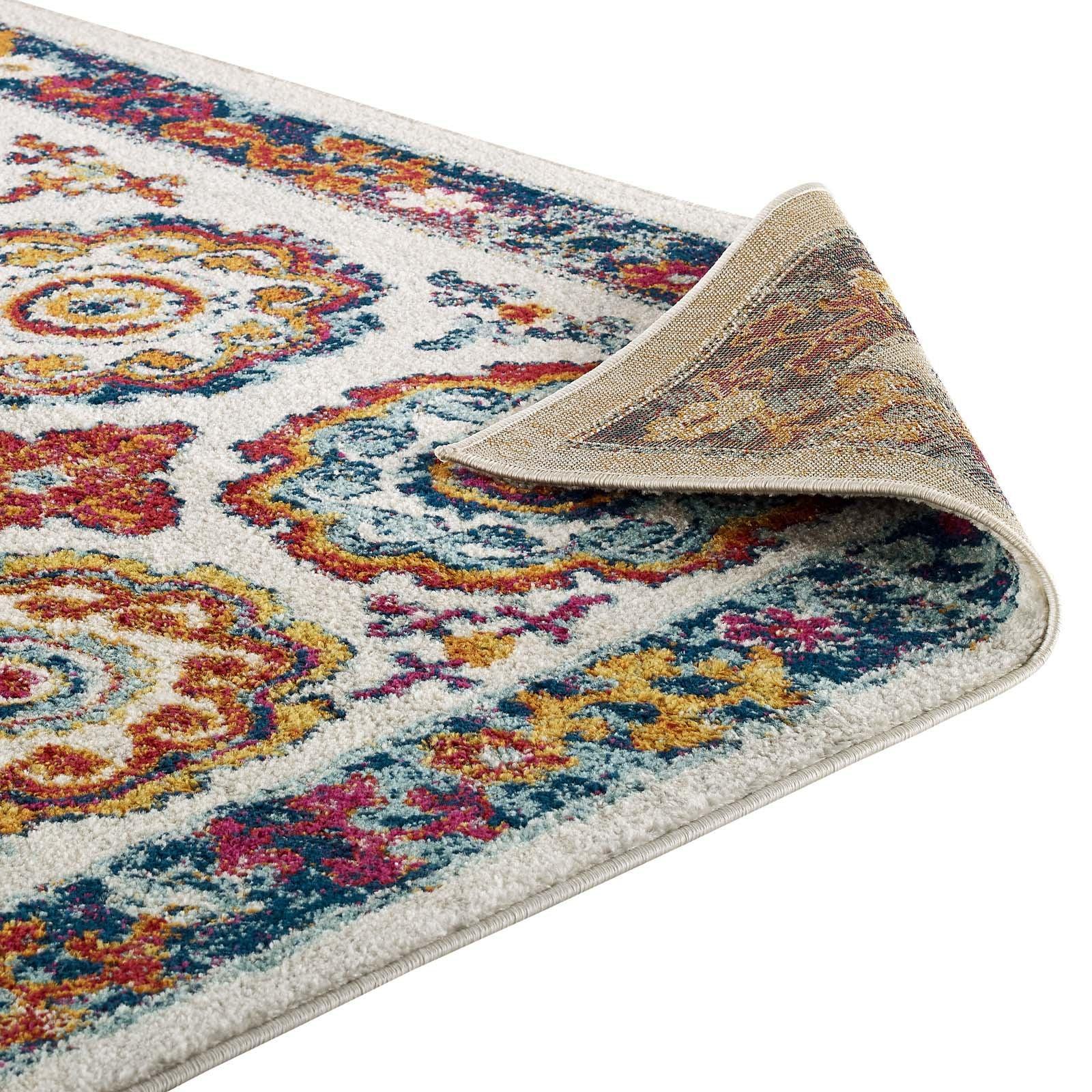 Modway Entourage Odile Distressed Floral Moroccan Trellis Area Rug FredCo