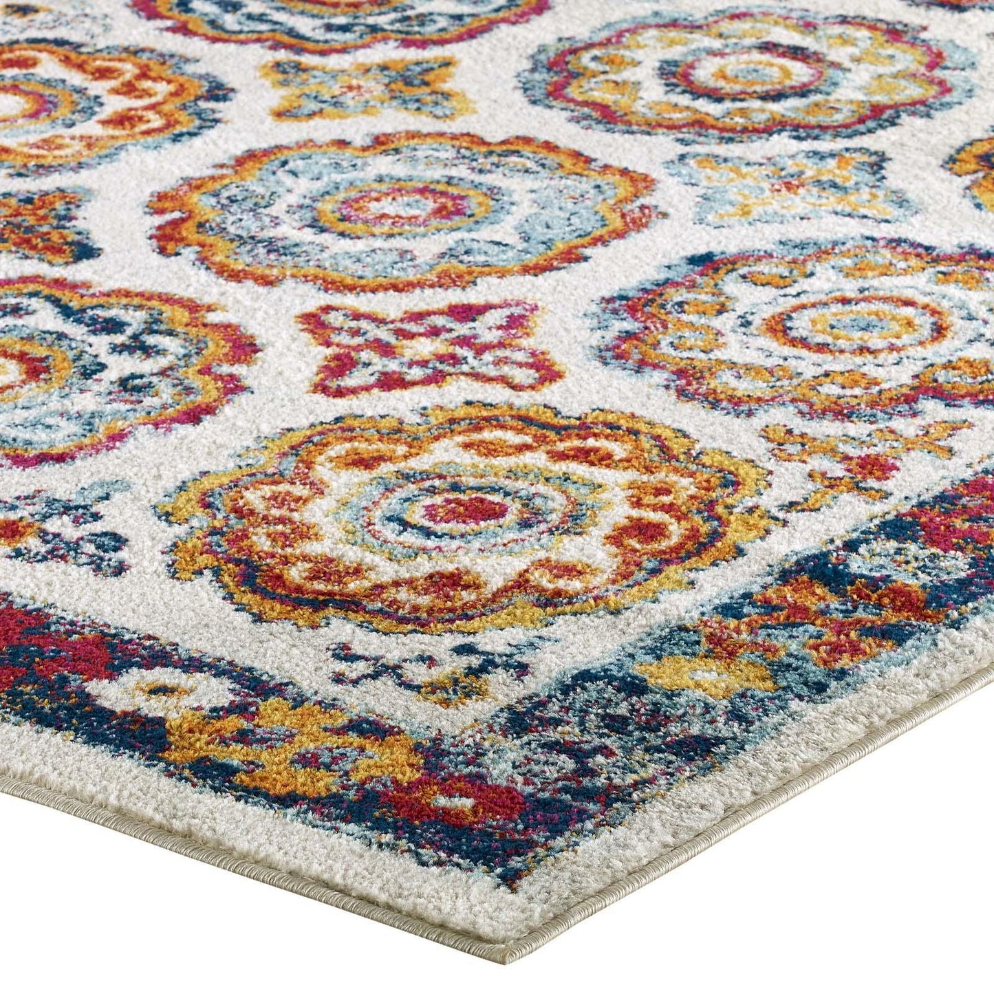 Modway Entourage Odile Distressed Floral Moroccan Trellis Area Rug FredCo