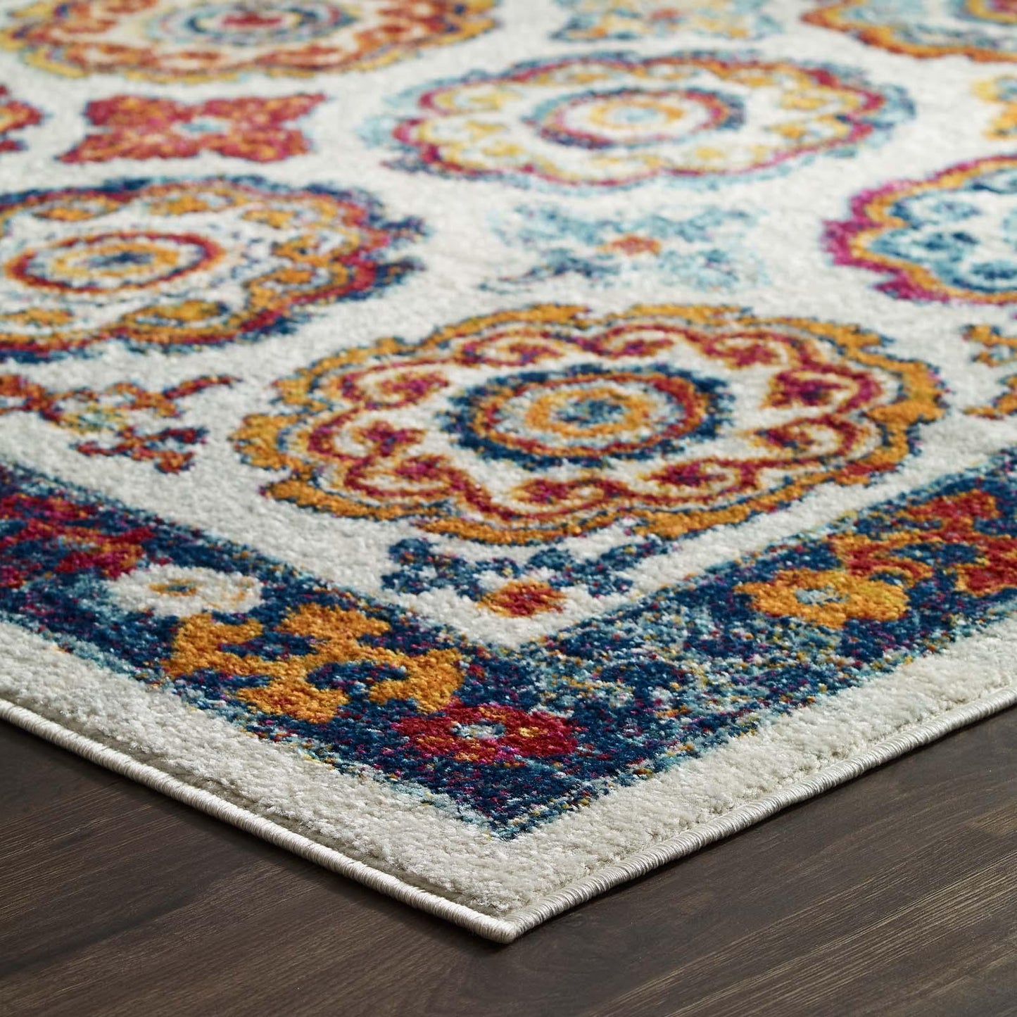 Modway Entourage Odile Distressed Floral Moroccan Trellis Area Rug FredCo