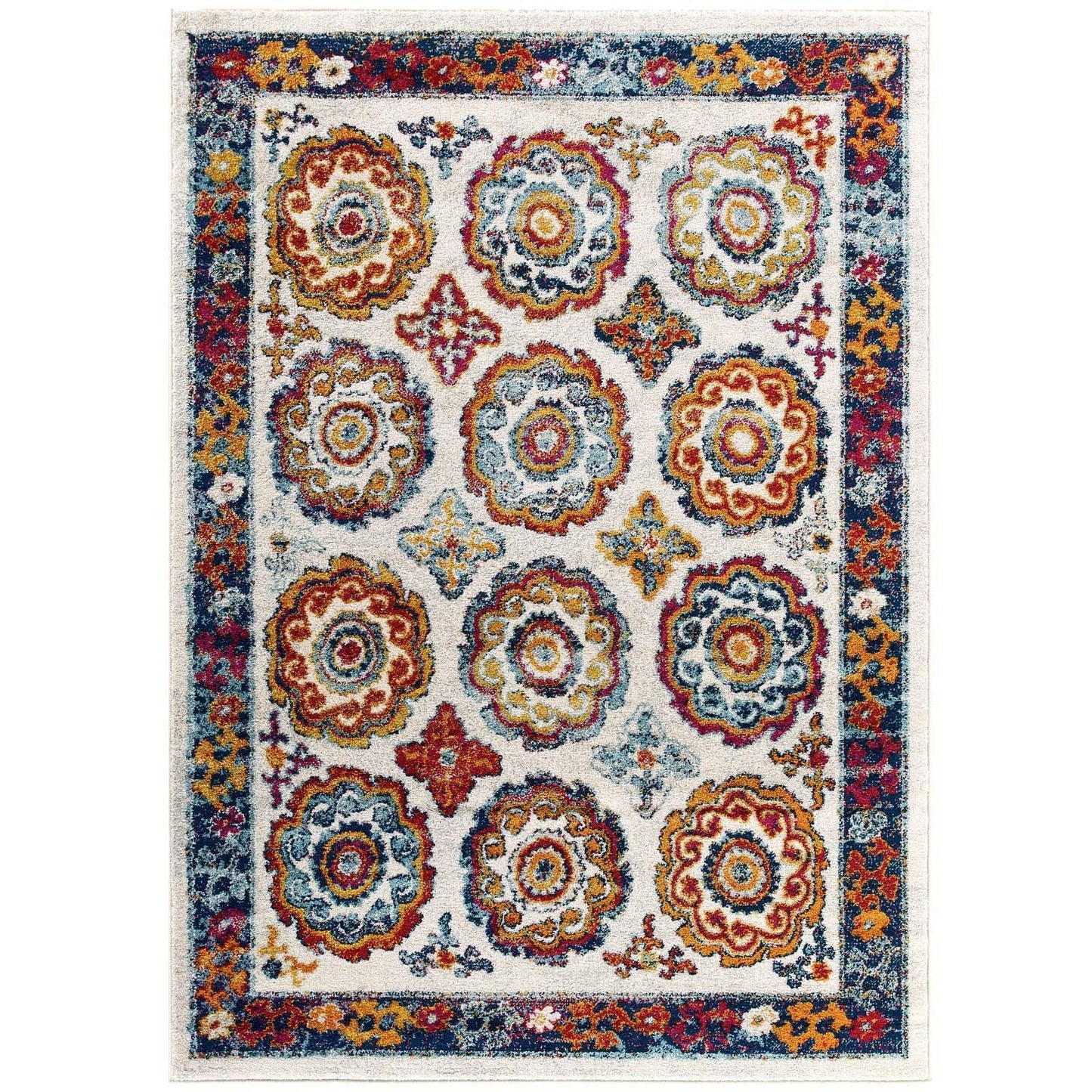 Modway Entourage Odile Distressed Floral Moroccan Trellis Area Rug FredCo