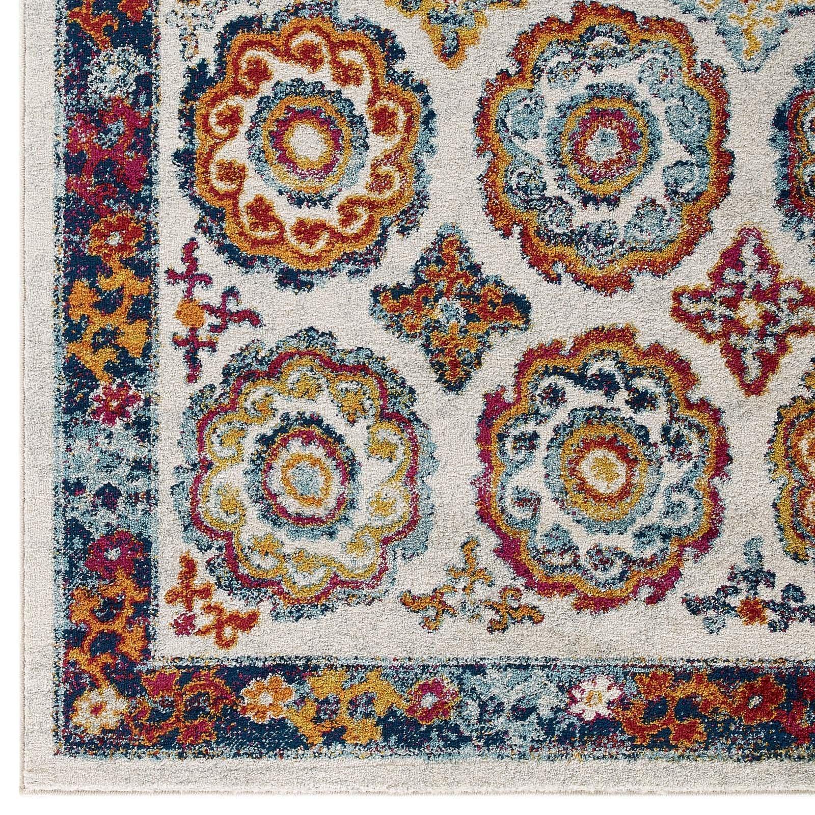 Modway Entourage Odile Distressed Floral Moroccan Trellis Area Rug FredCo