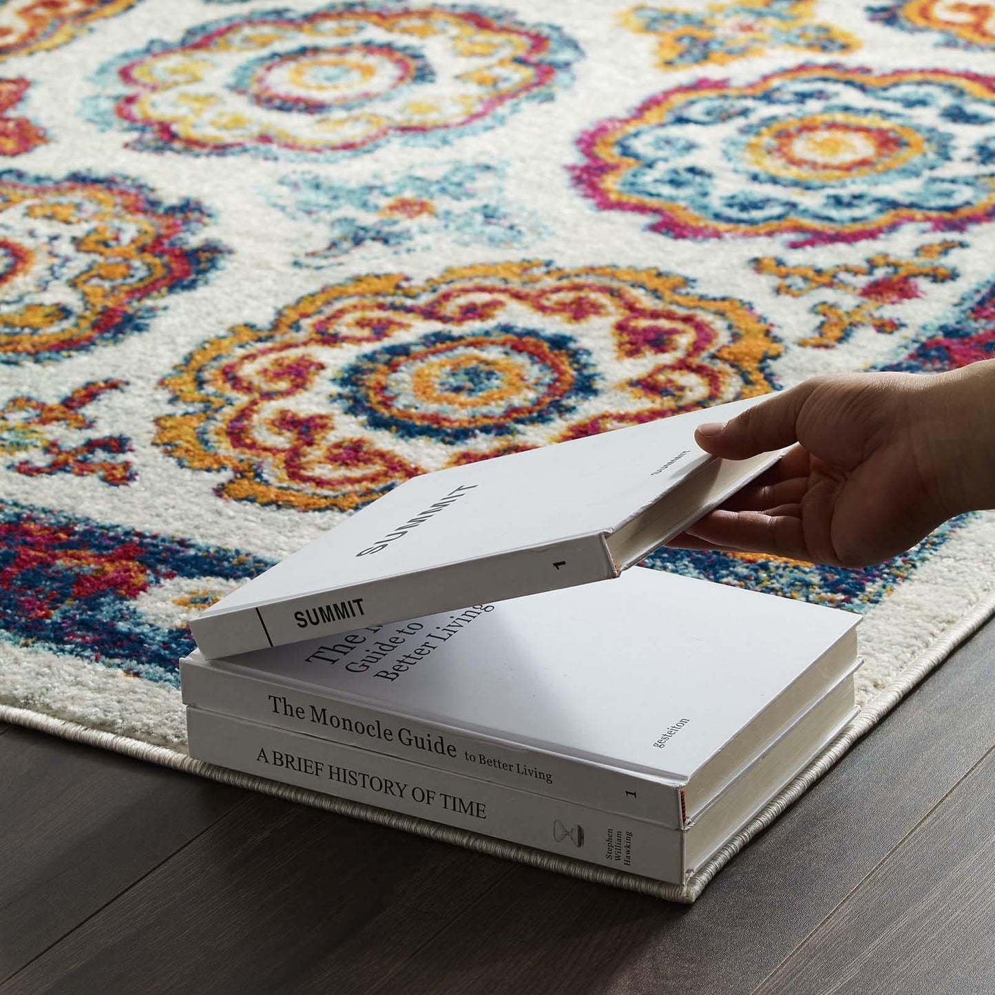 Modway Entourage Odile Distressed Floral Moroccan Trellis Area Rug FredCo