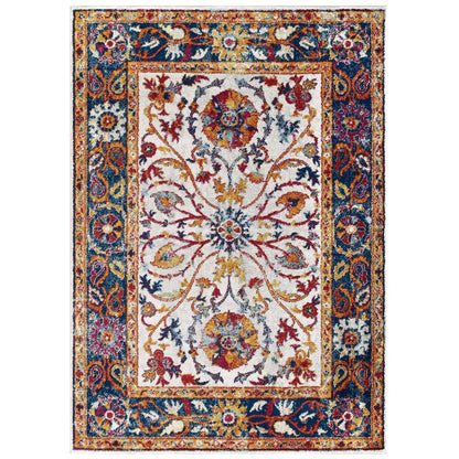 Modway Entourage Samira Distressed Vintage Floral Persian Medallion Area Rug FredCo