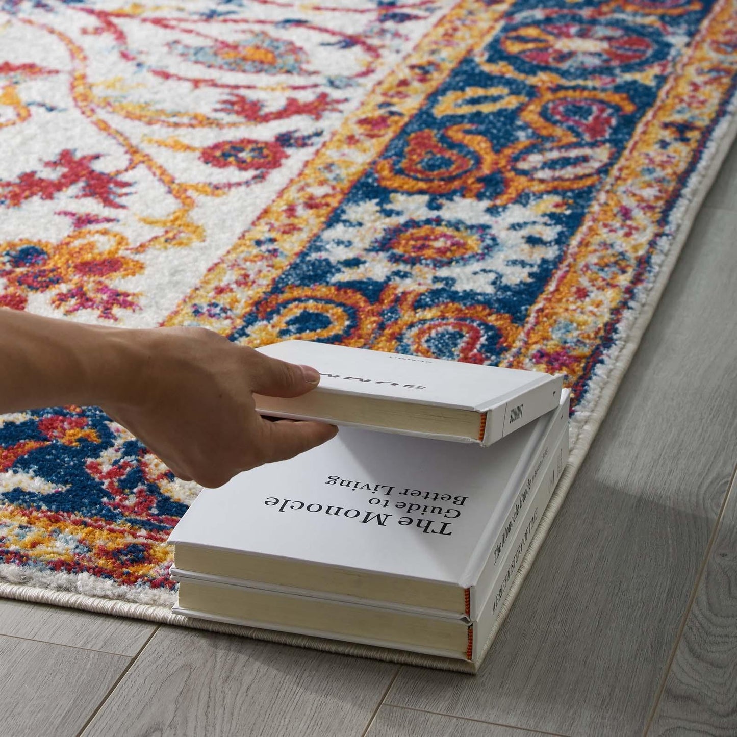 Modway Entourage Samira Distressed Vintage Floral Persian Medallion Area Rug FredCo