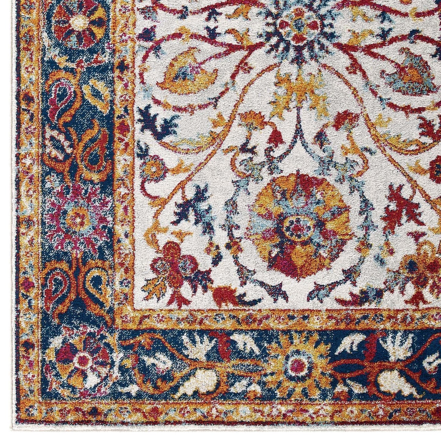 Modway Entourage Samira Distressed Vintage Floral Persian Medallion Area Rug FredCo