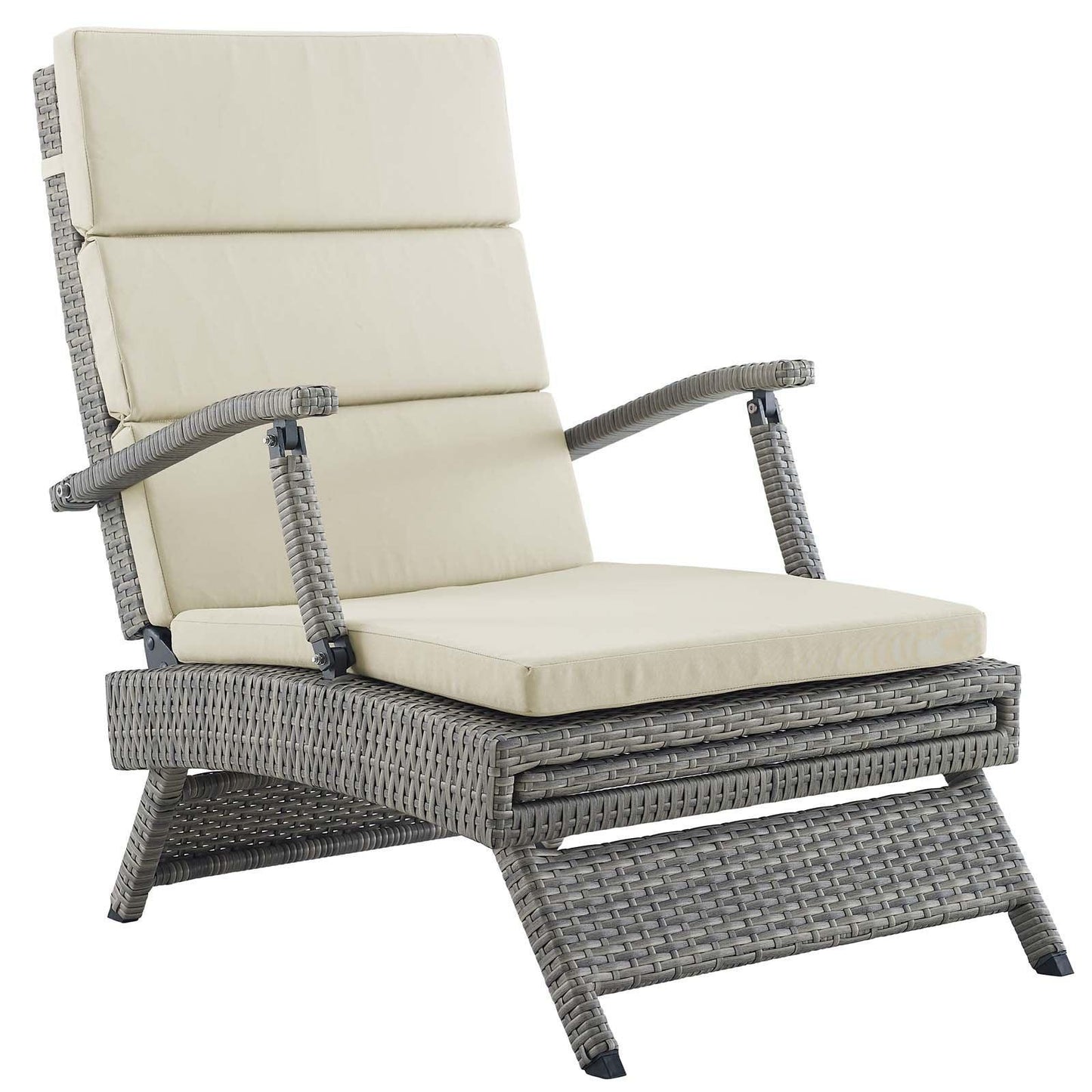 Modway Envisage Chaise Outdoor Patio Wicker Rattan Lounge Chair FredCo