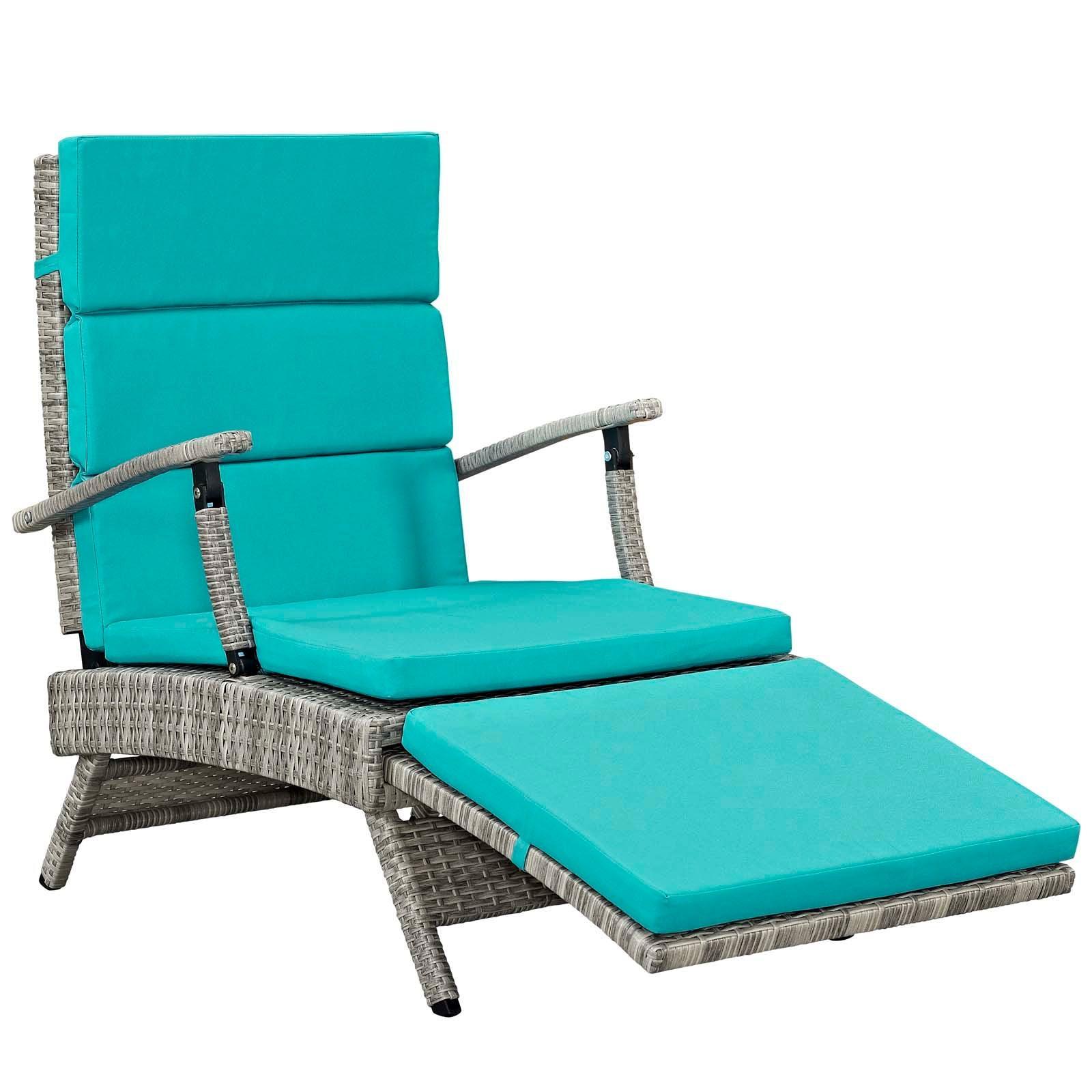 Modway Envisage Chaise Outdoor Patio Wicker Rattan Lounge Chair FredCo